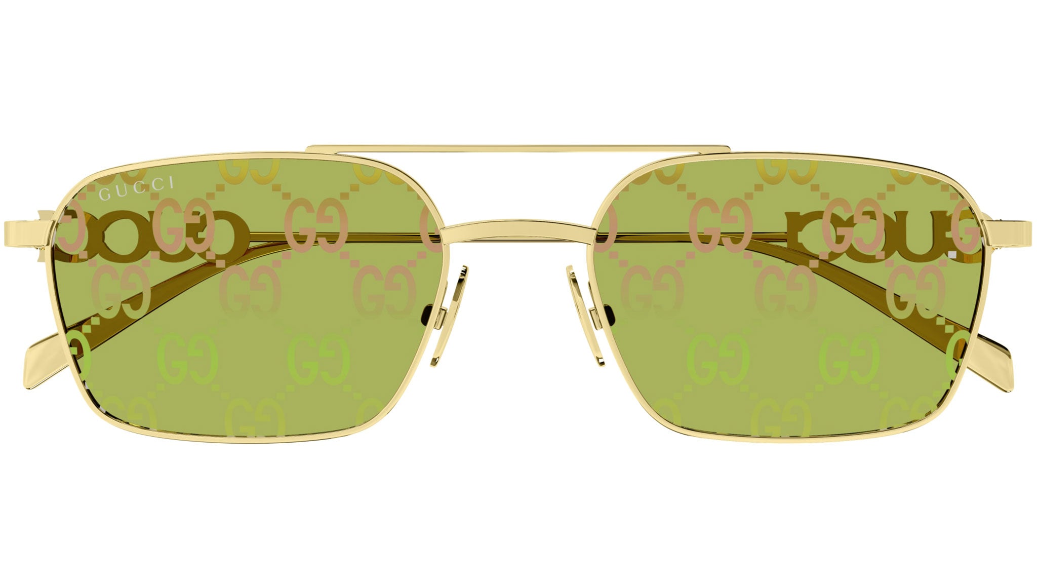 Gucci GG1804S 002 Rectangular Sunglasses Yellow Gold - eye-oo.com