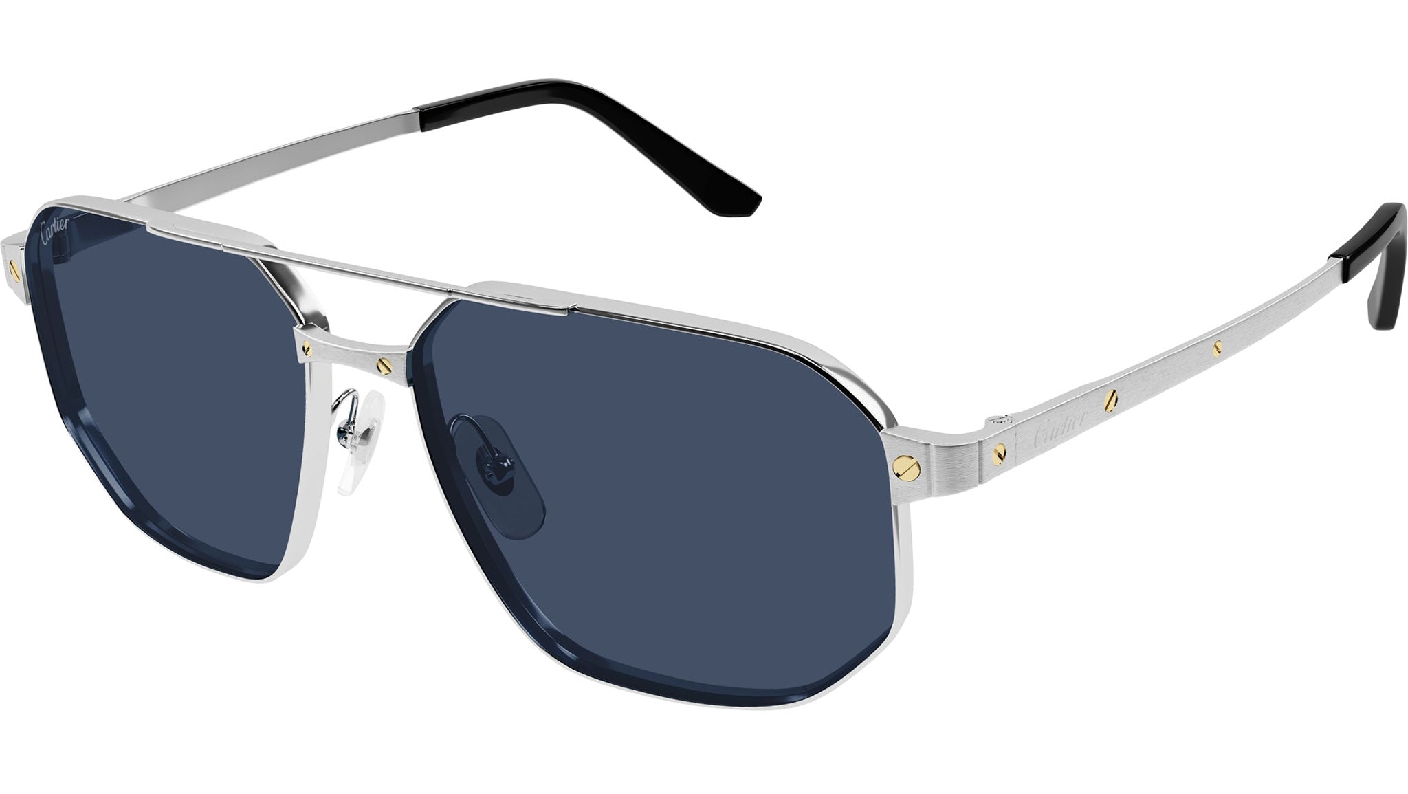 Cartier CT0462S 002 Sunglasses Shiny Silver - eye-oo.com