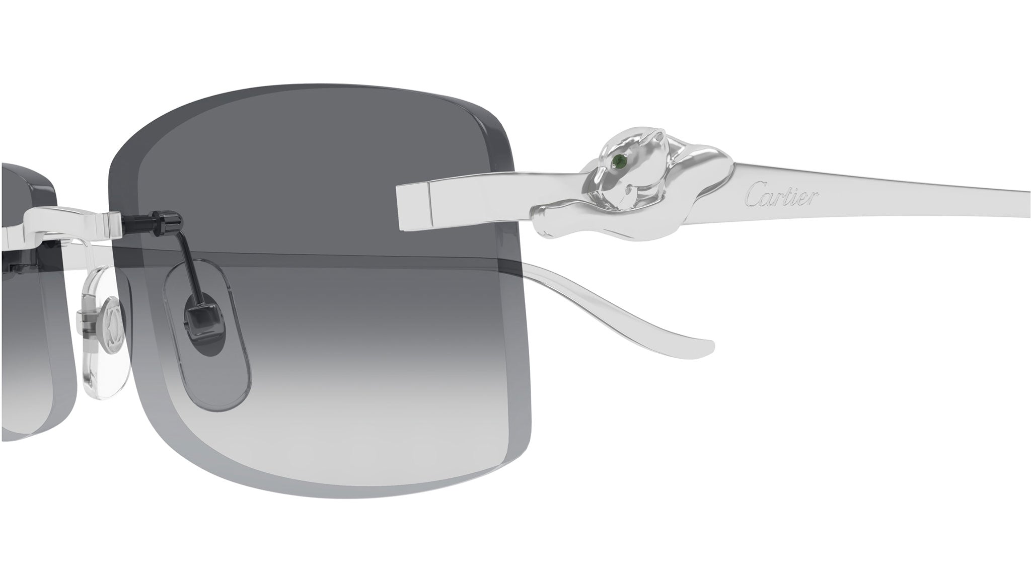 Cartier CT0552S 002 Sunglasses Shiny White Gold Grey - eye-oo.com
