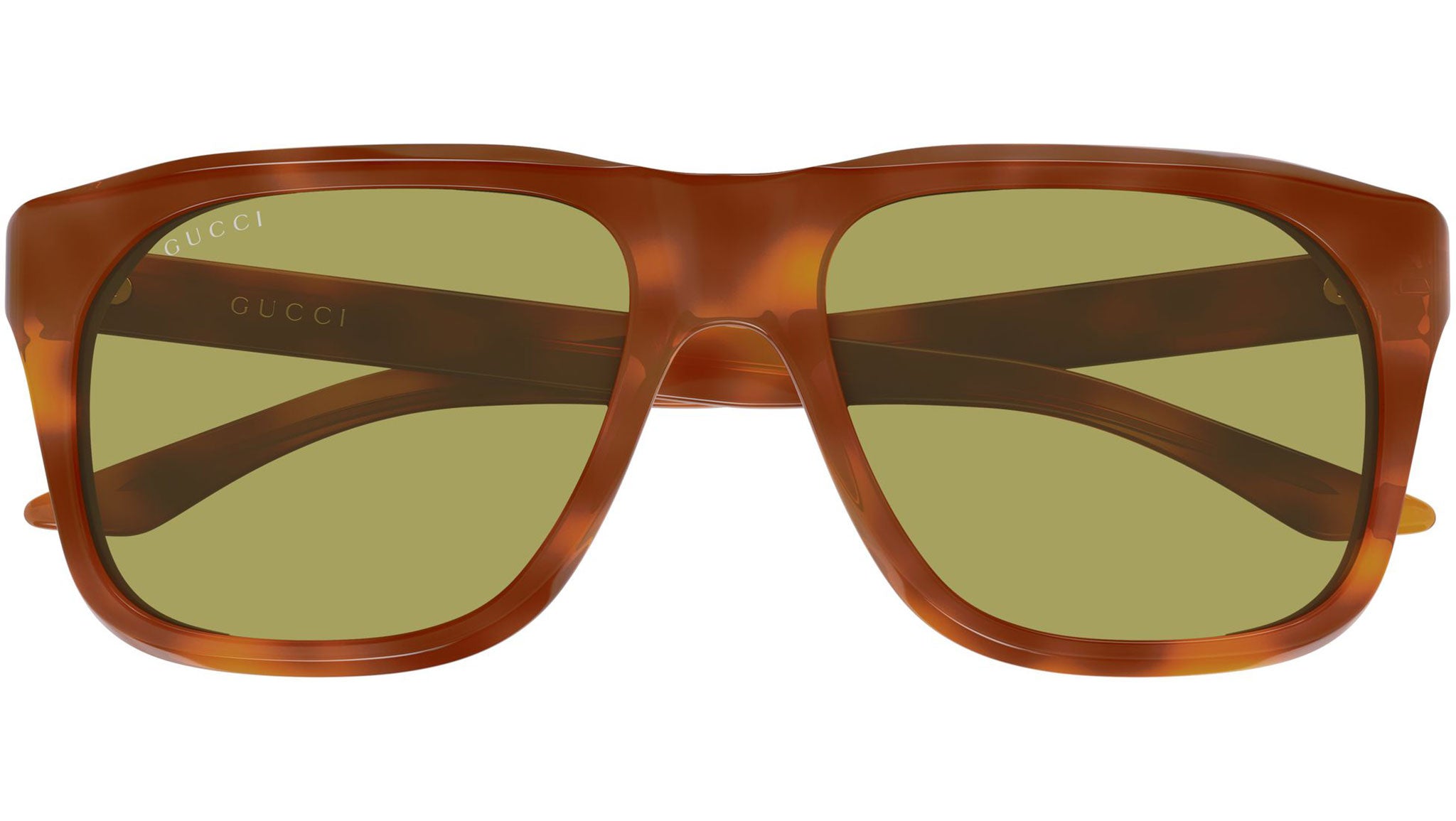 Gucci GG2077S 005 Havana Olive Green Sunglasses - eye-oo.com display picture 1