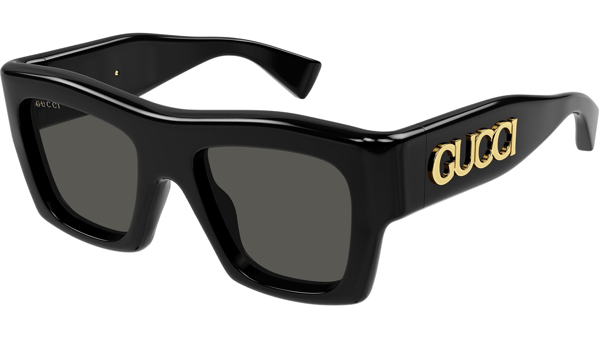 Gucci GG1772S 001 Black Grey Rectangular Sunglasses - eye-oo.com