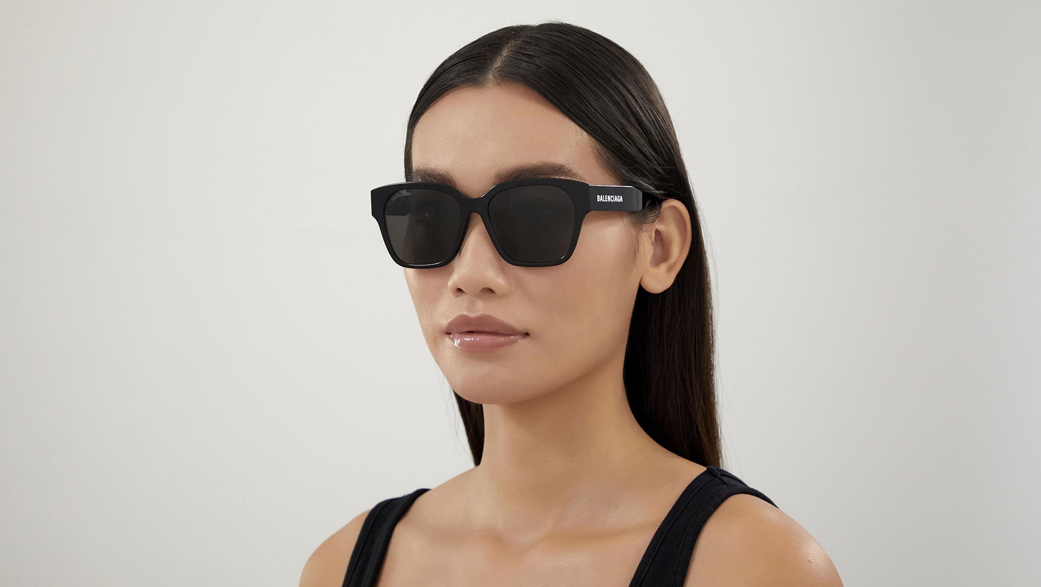 Balenciaga サングラス BB0215SA Balenciaga BB0215SA 001 Shiny Black Sunglasses - eye-oo.com