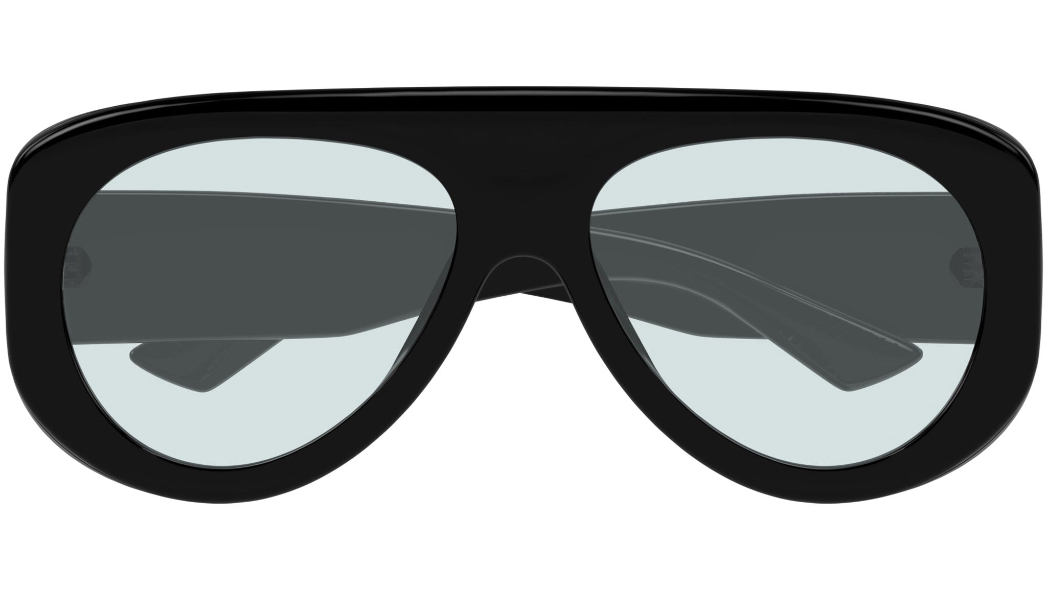 BV1362S Bottega Veneta Pilot Sunglasses 004 Shiny Black - eye-oo.com