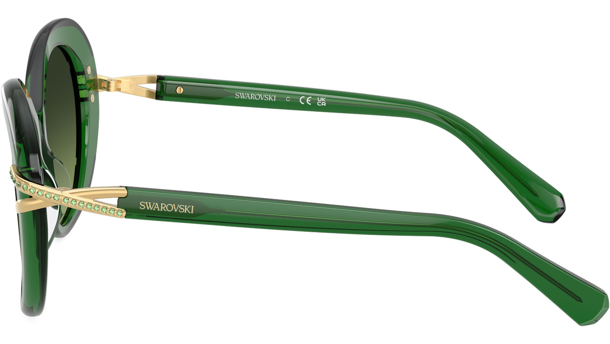 Swarovski SK6026 Sunglasses 10642A Transparent Green - eye  display picture 2