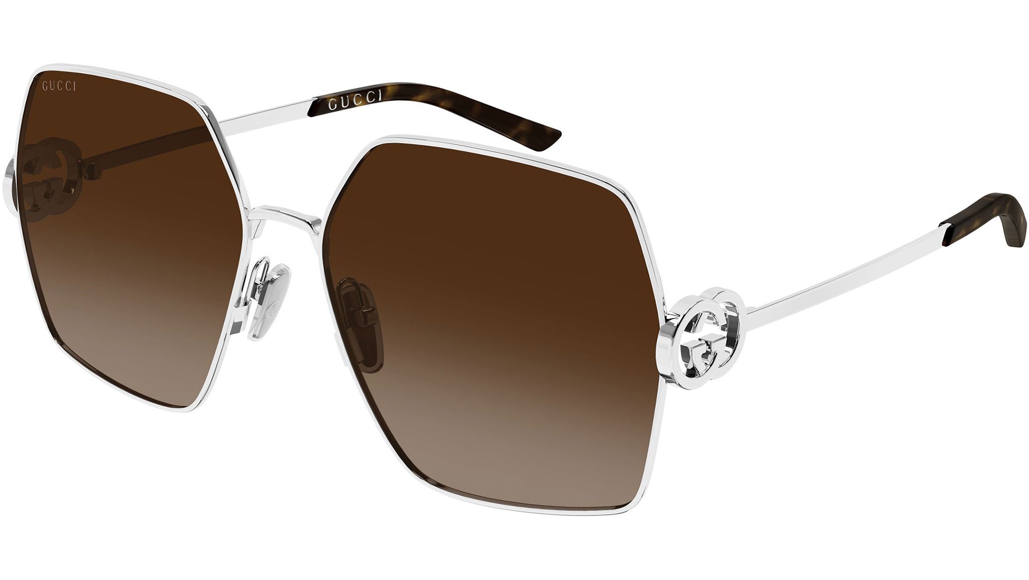 Gucci GG2163S 003 Silver Gradient Brown Sunglasses - eye-oo.com display picture 3