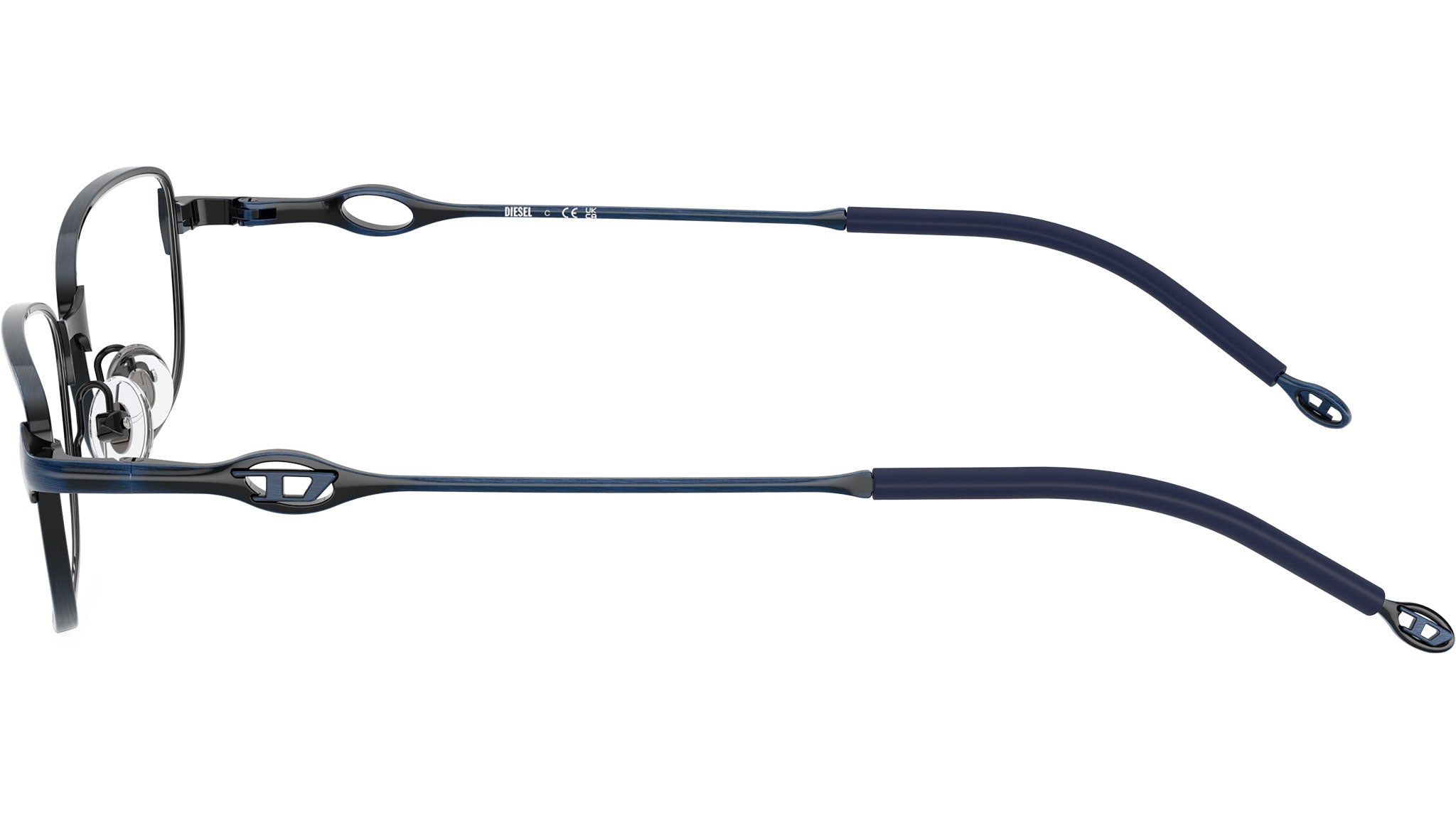 Diesel blue brown eyeglass frames‎ NWT Diesel DL5002 Glasses 1024 Brushed Antique Blue - eye-oo.com main image 2