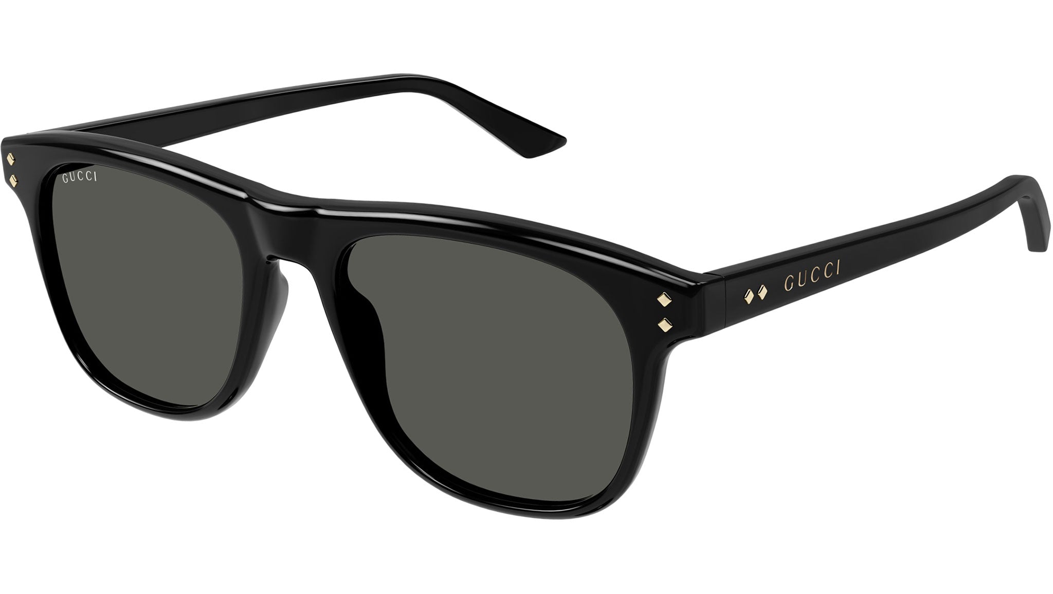 Gucci GG1893S 001 Black Grey Rectangular Sunglasses - eye-oo.com