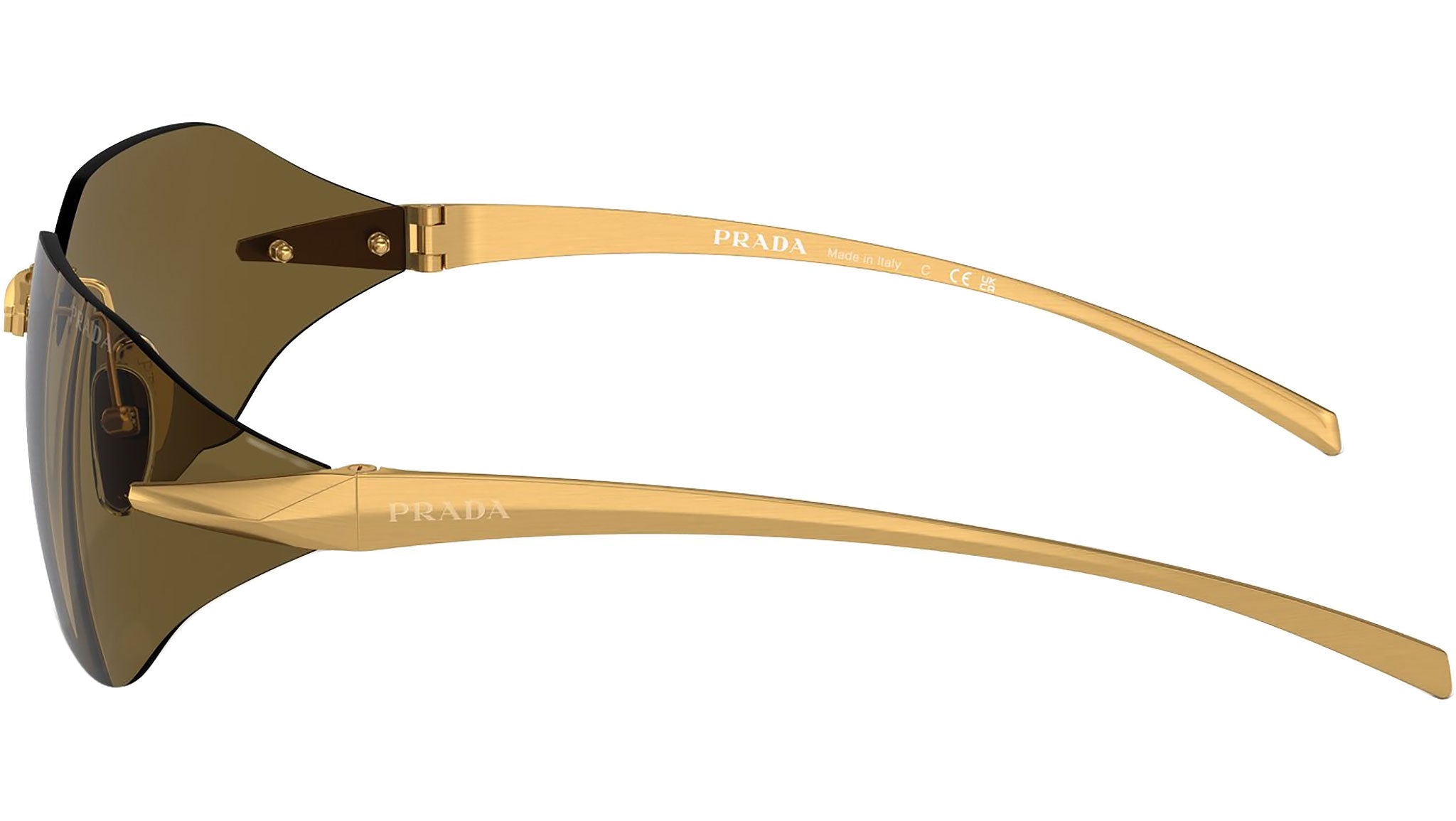 NEW PR A55S 15N01T PRADA GOLD GREEN RIMLESS SPR A55 15N01T WOMEN SUNGLASSES Prada PR A51S 15N01T Sunglasses Matte Gold for Woman  main image 4