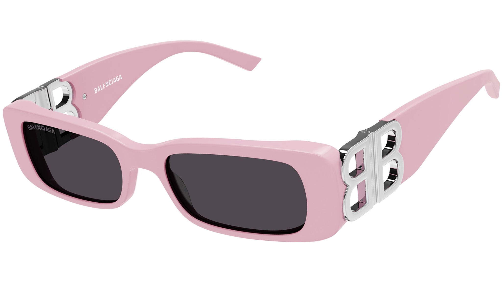 Balenciaga Dynasty Rectangle BB0096S 012 Pink Grey Sunglasses
