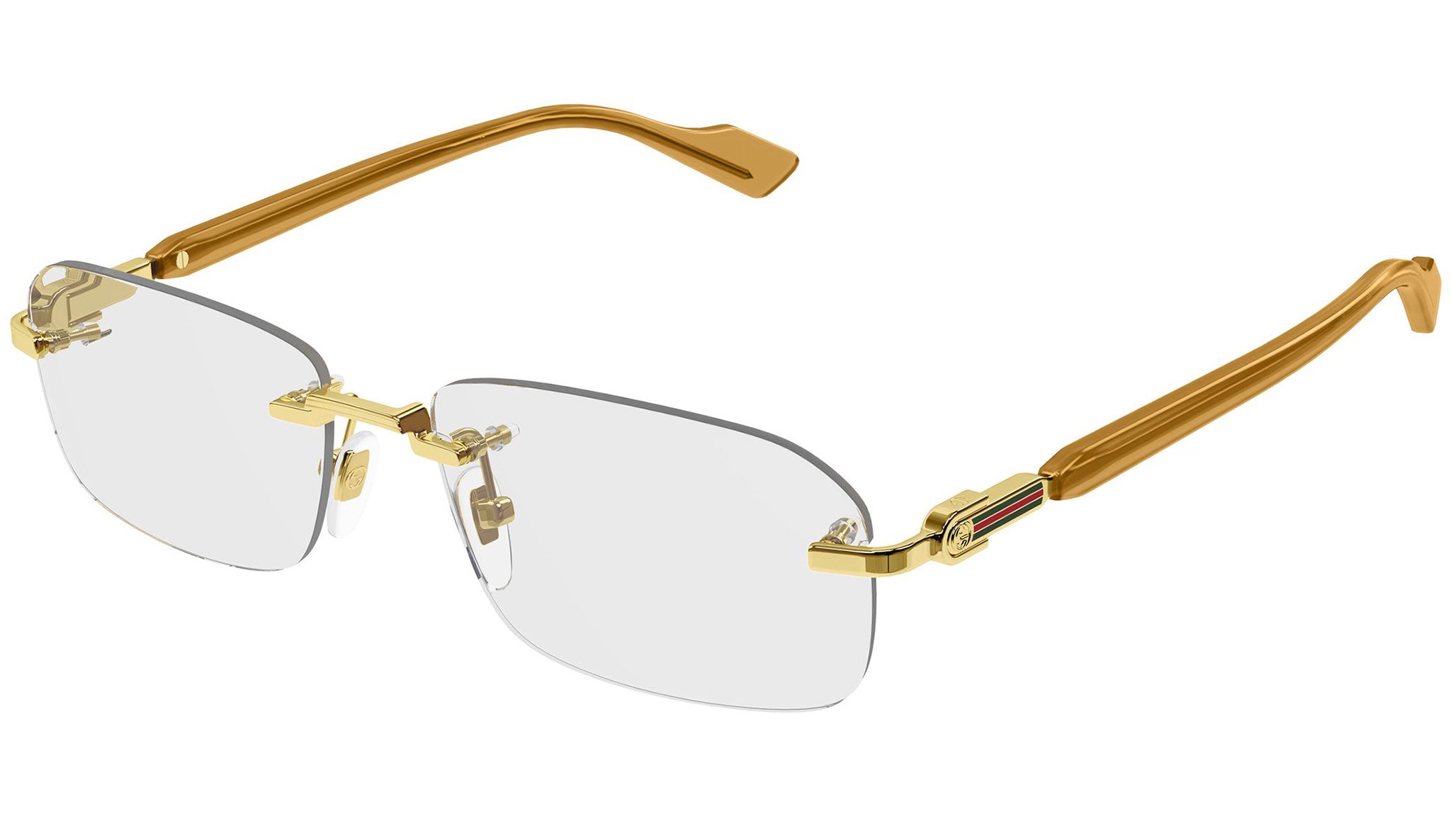 Gucci GG1221O 006 Gold Rectangular Eyeglasses - eye-oo.com