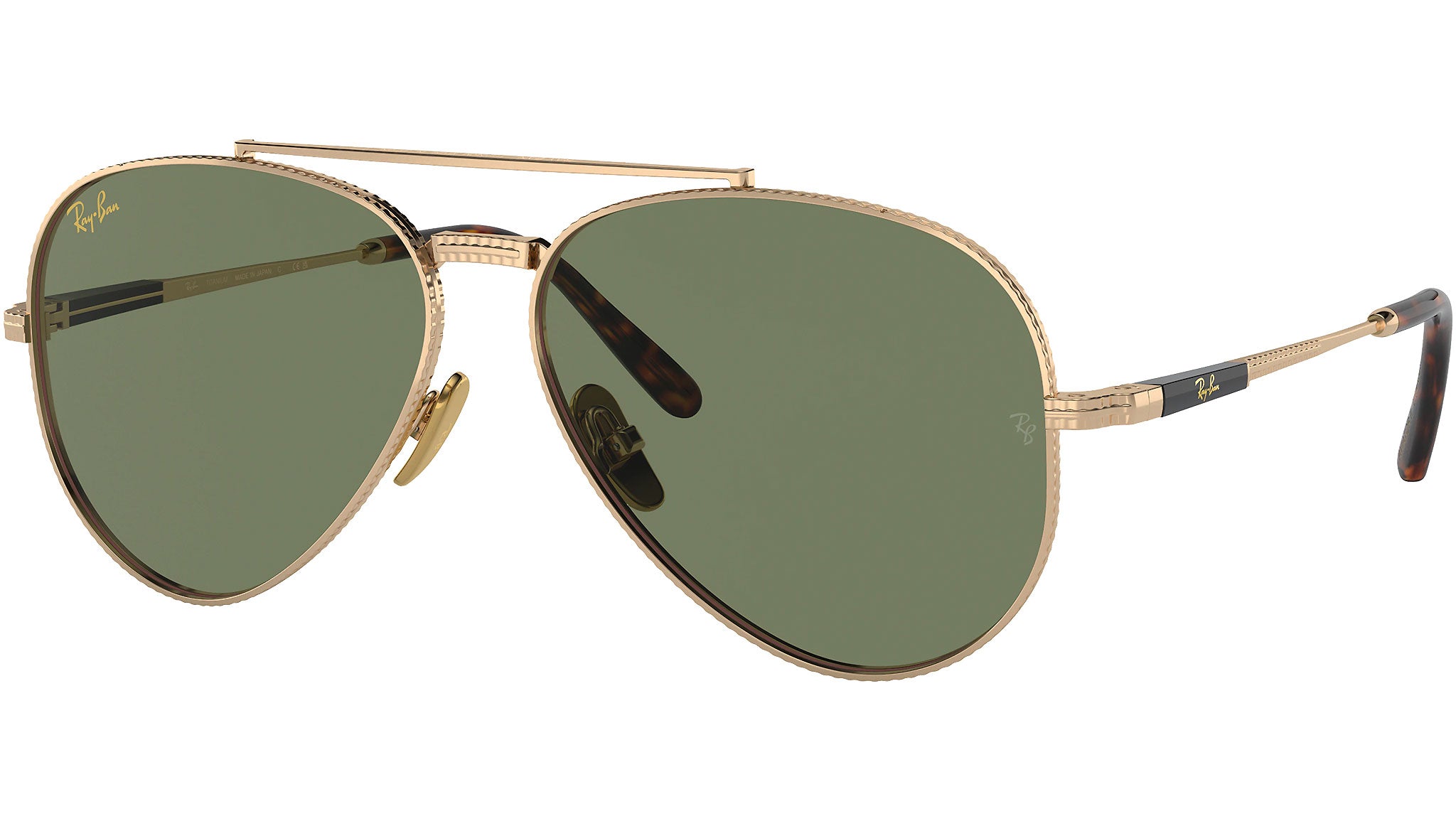 Ray-Ban Aviator Titanium RB8225 313852 Gold Sunglasses - eye  display picture 3