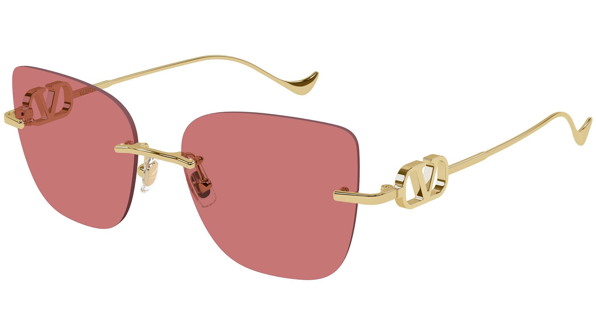 Valentino VG0033S Sunglasses 004 Gold Cherry Geometric - eye  display picture 1