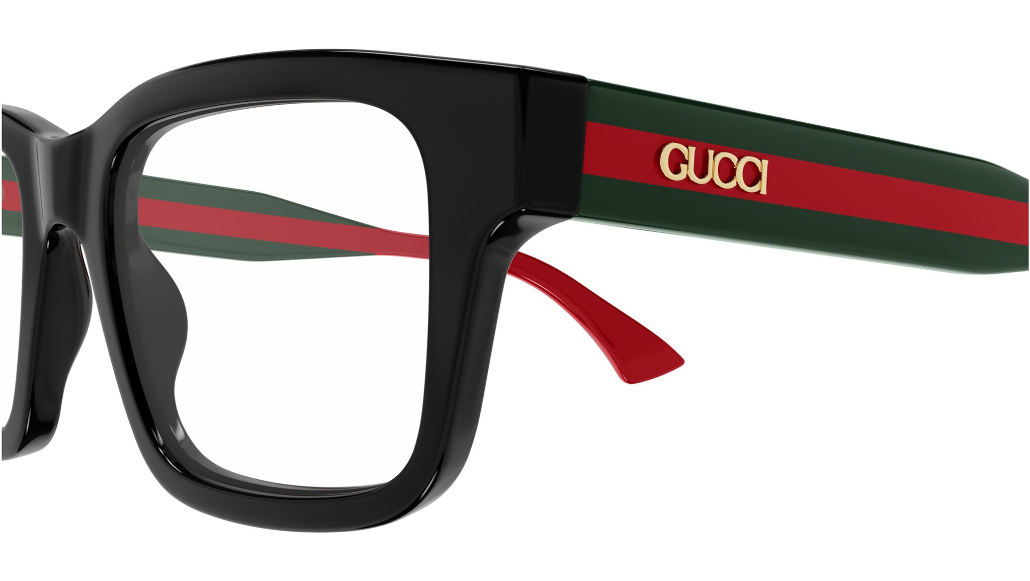 Gucci GG1865O Black Green Rectangular Glasses - eye-oo.com