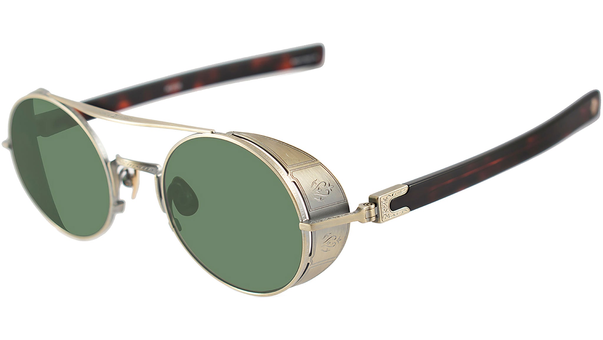 マツダアイウェアM3128 Matsuda M3128 AG-DTO-SG Sunglasses Antique Gold / Dark
