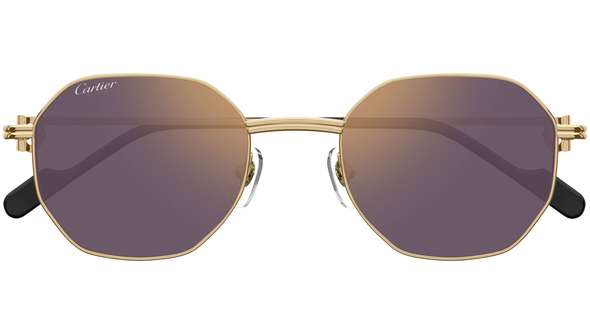 Cartier Gold and Brown /PLUM Aviator Sunglasses Cartier CT0476S 008 polarised Sunglasses - US main image 4