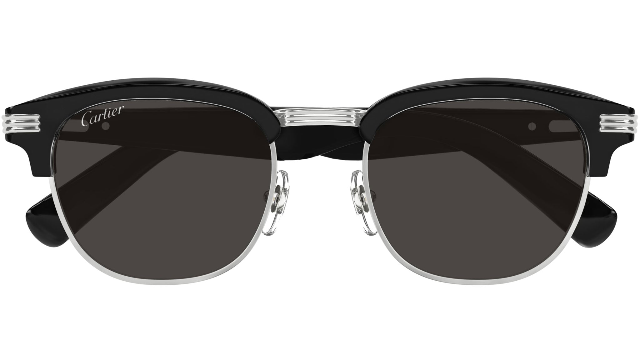 Cartier Première CT0496S Sunglasses 001 Silver Black - eye-oo.com