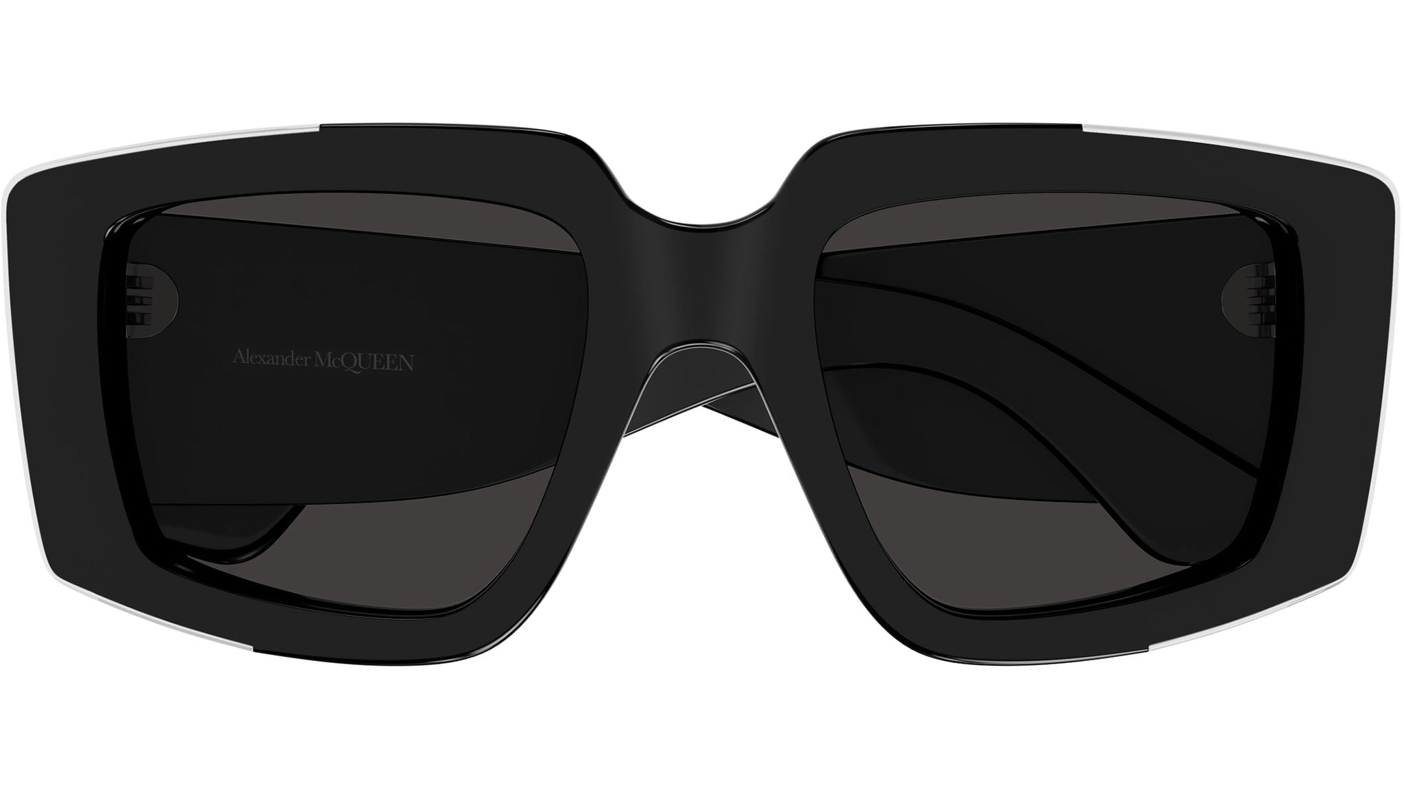 Alexander McQueen AM0446S 001 Sunglasses Silver Black - eye  display picture 3