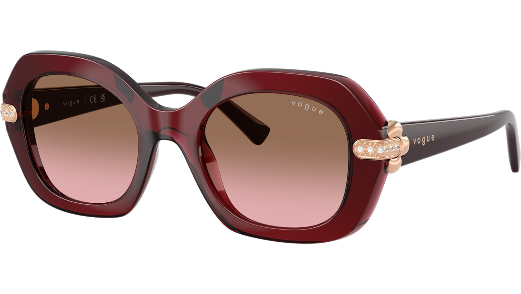 Vogue VO5706SB Sunglasses 328614 Transparent Bordeaux - eye-oo.com