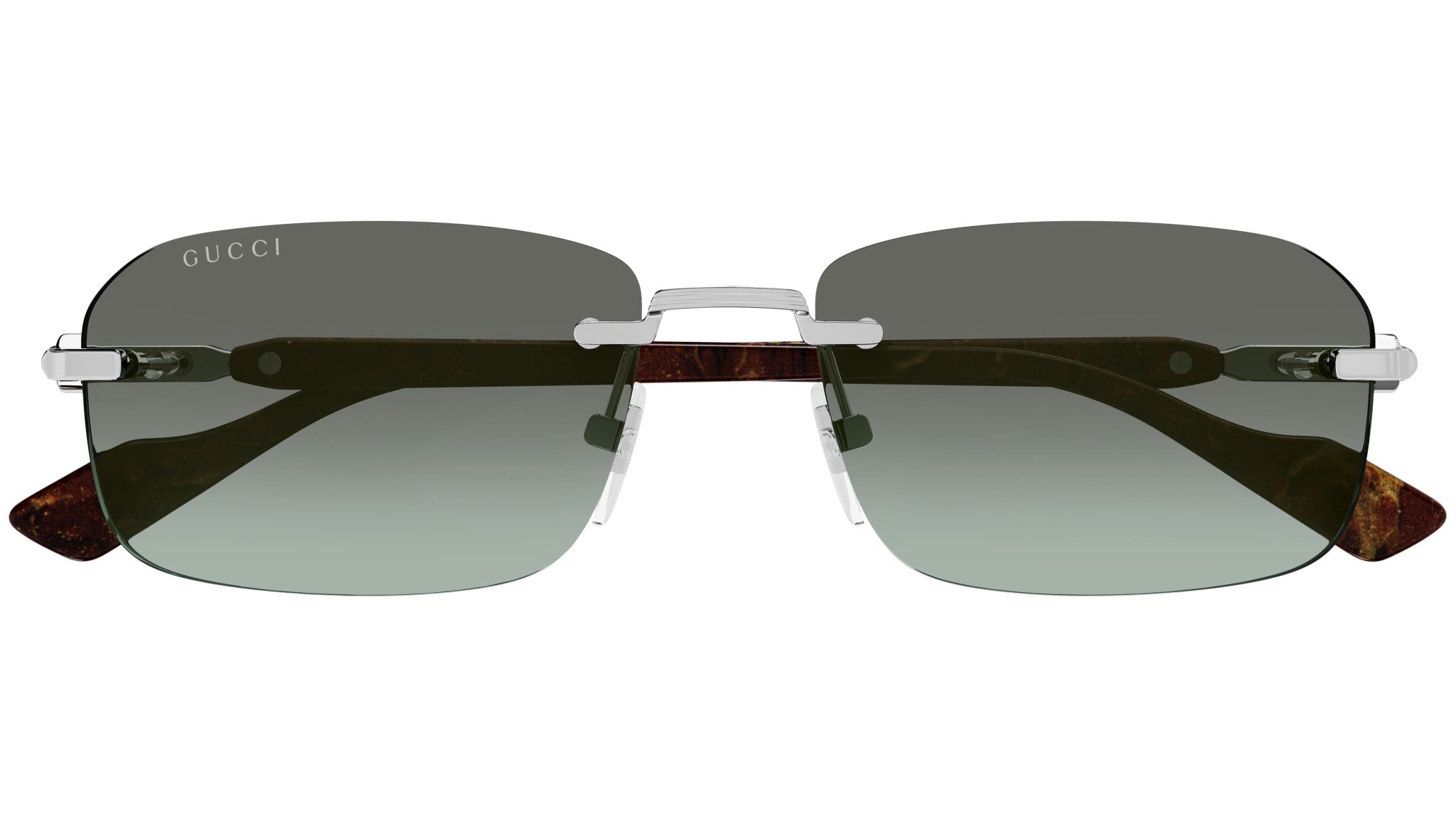 Gucci GG1221S 008 Rectangular Sunglasses Silver - eye-oo.com