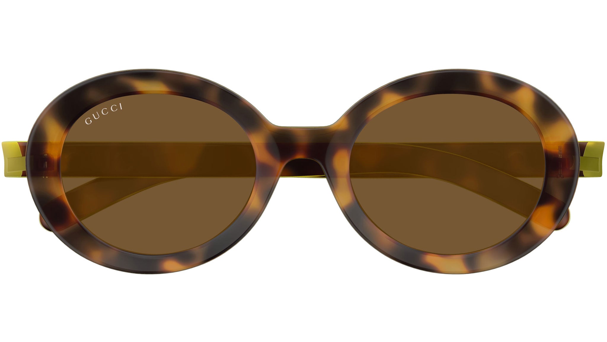 GUCCI
52MM Round Sunglasses Gucci Women Round Sunglasses GG0028S 002 Havana Green Lens  main image 3
