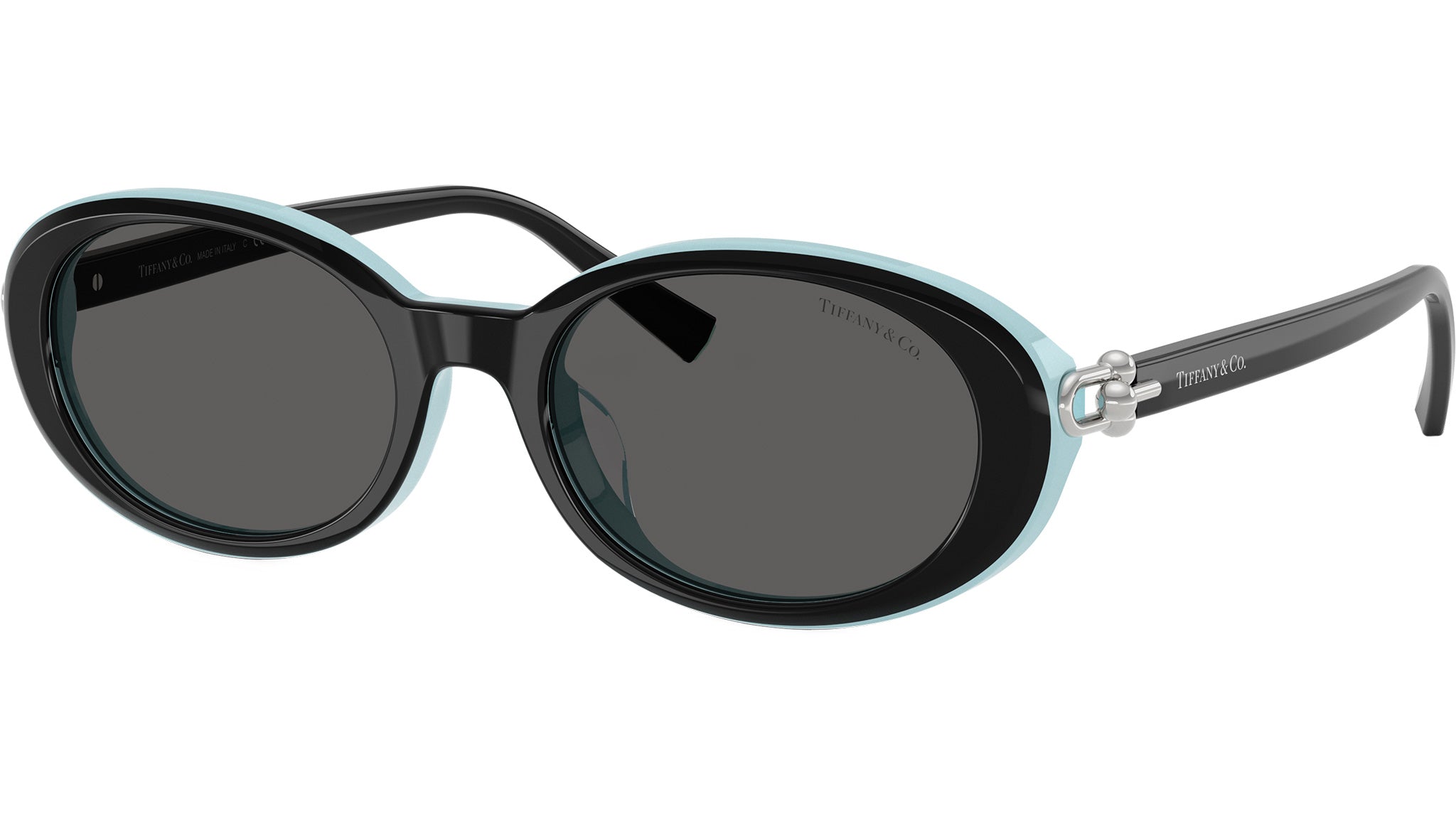 TF4242D Tiffany Sunglasses 8055S4 Black On Tiffany Blue - eye-oo.com