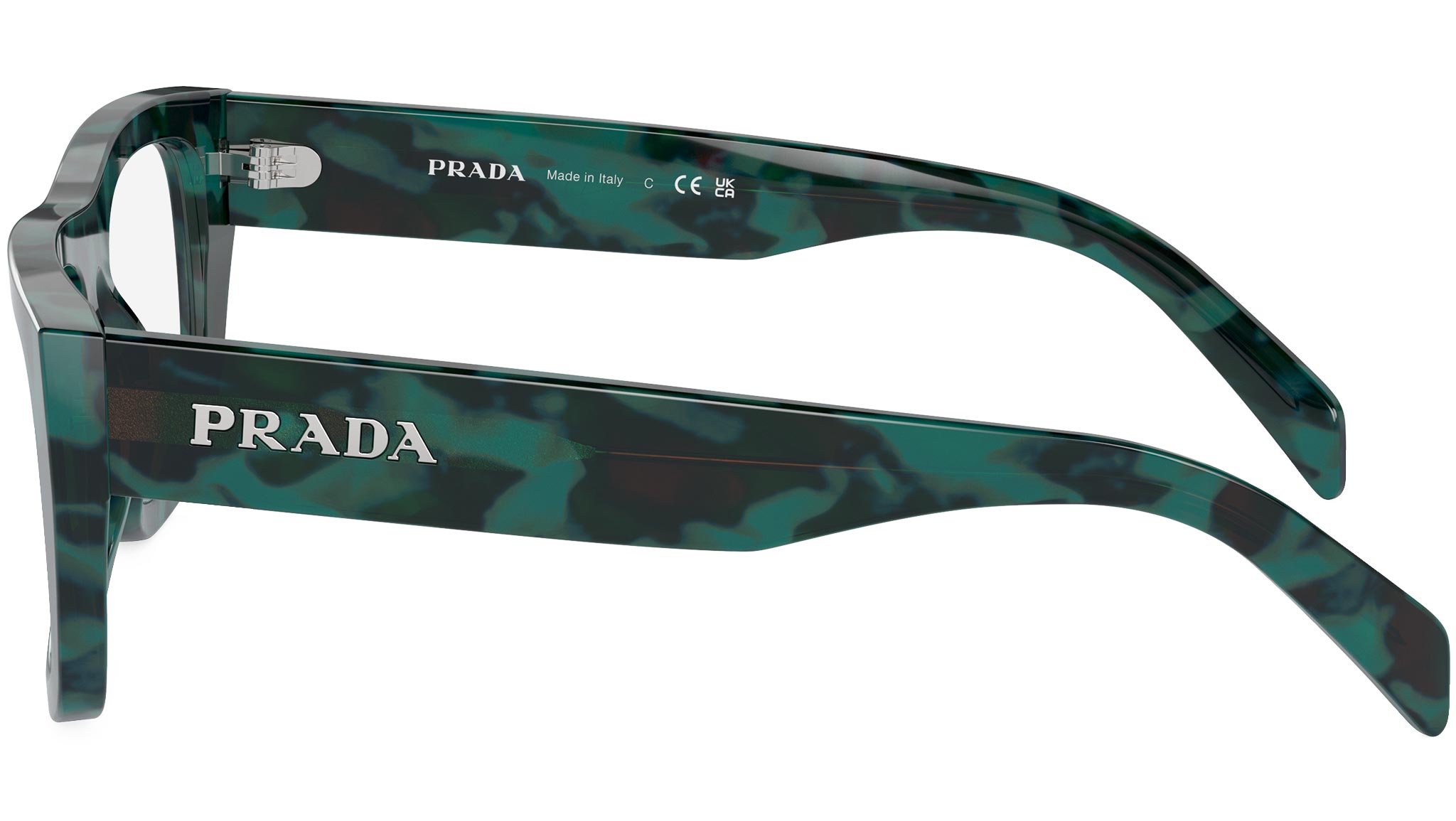 Prada PR A17V Eyeglasses 17U1O1 Green - eye-oo.com