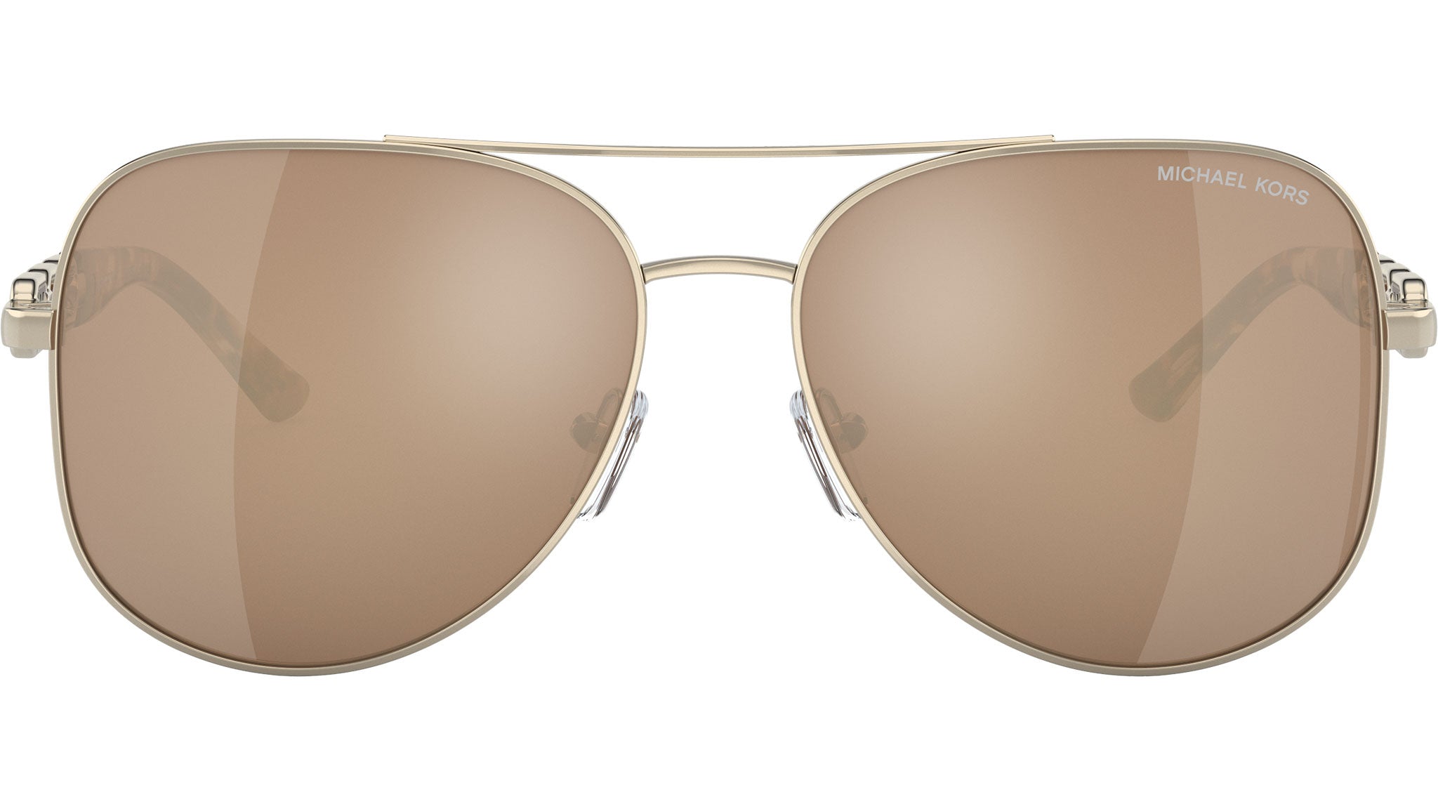 New Michael Kors aviator sunglasses gold mirror Michael Kors La Jolla Mk1026 10142C Pale Gold Acorn Mirror  main image 3
