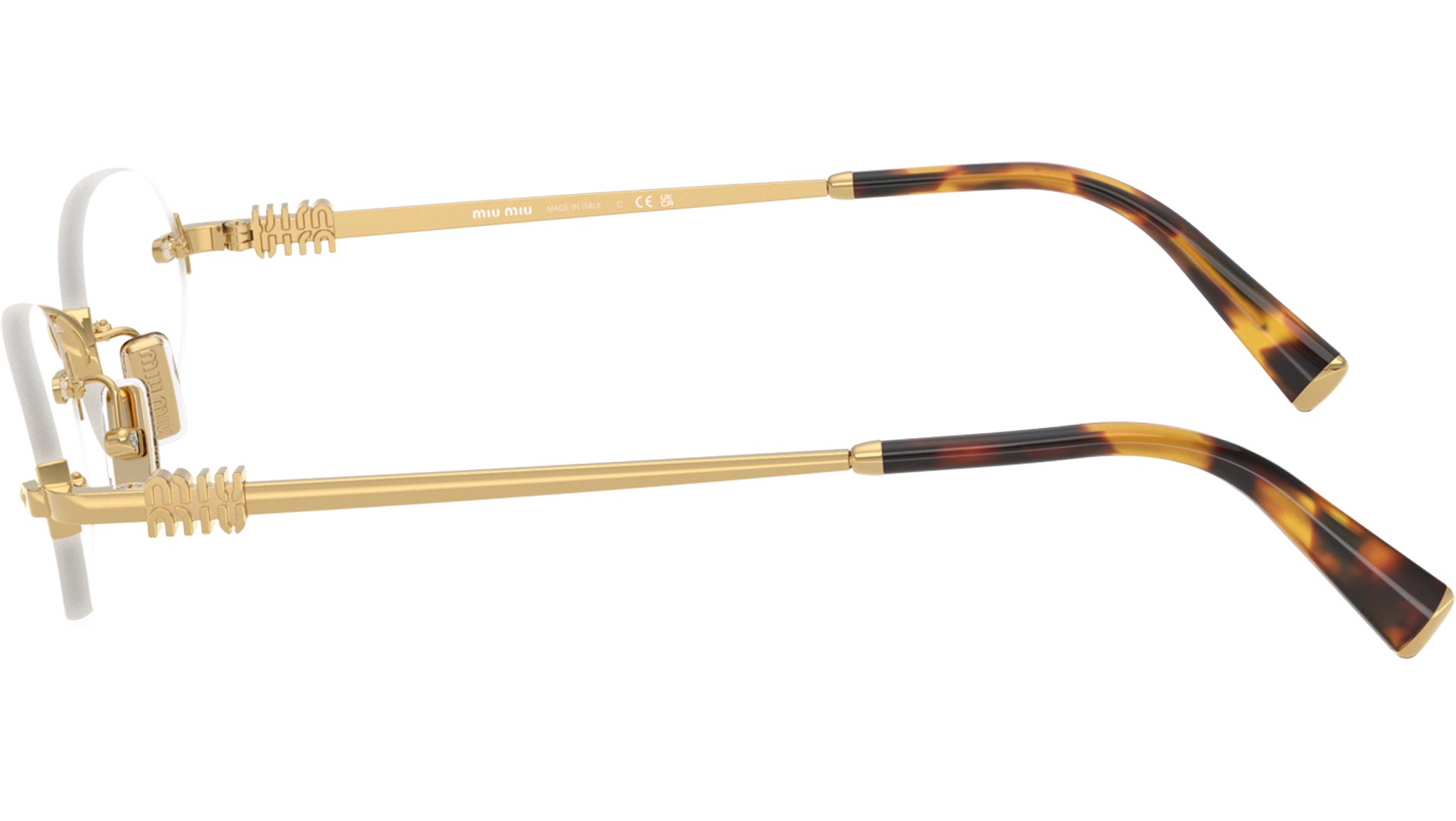 MU A54S Miu Miu Sunglasses 5AK08N Gold - eye-oo.com