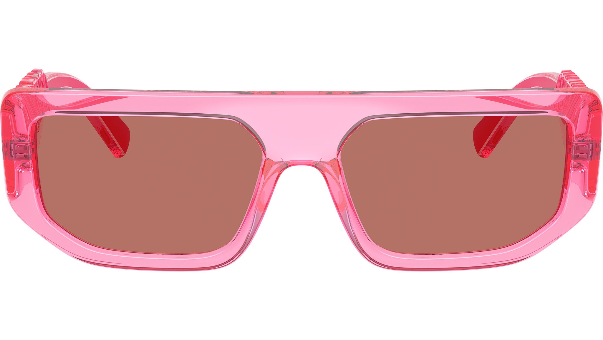 Dolce & Gabbana DG6203 314875 Sunglasses Shiny Pink Rectangle Frame,Brown Lenses Dolce & Gabbana DG 6203 Sunglasses 314875 Transparent Pink  main image 2