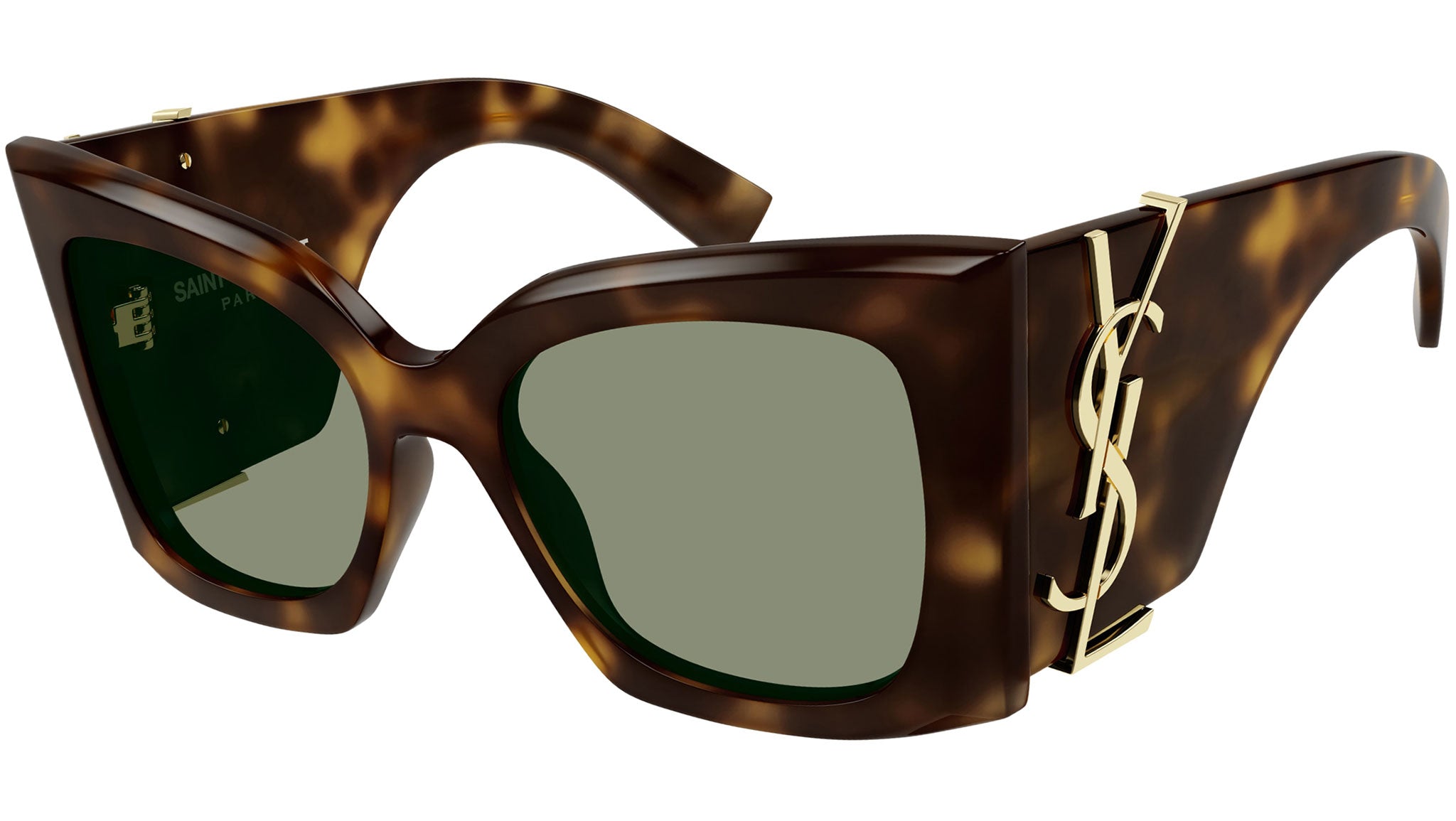 Saint Laurent SL M119 Blaze 002 Tortoise Green Sunglasses - eye-oo.com
