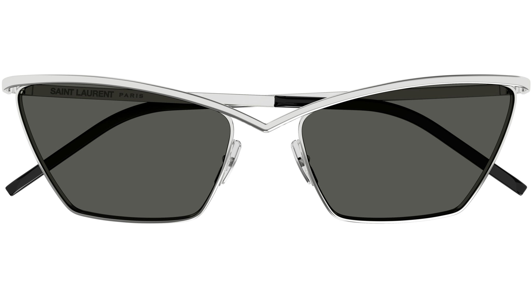 SAINT LAURENT * Women\'s Silver 60mm Cat Eye Sunglasses, NWT SL 692 Saint Laurent Sunglasses 002 Shiny Silver - eye-oo.com main image 4