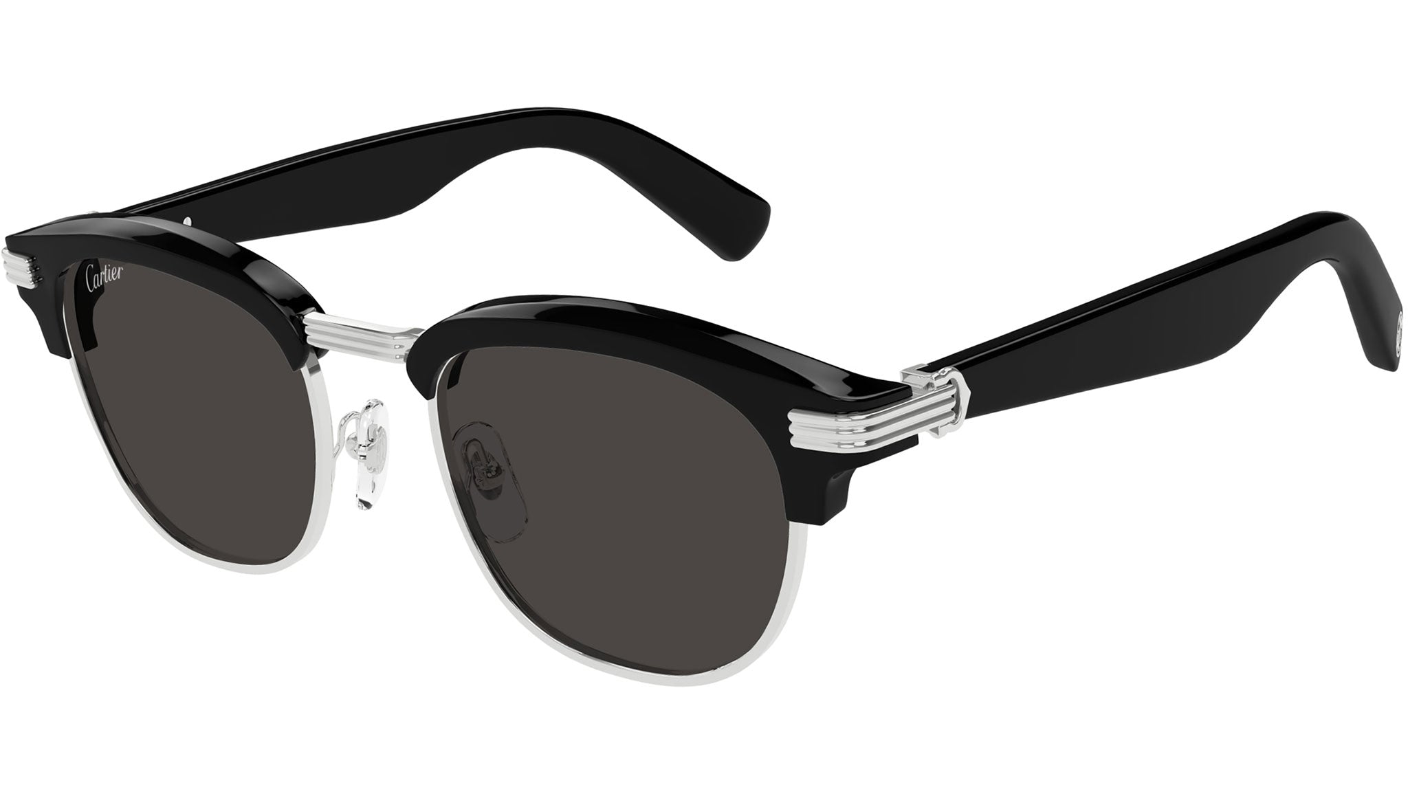 Cartier Première CT0496S Sunglasses 001 Silver Black - eye-oo.com