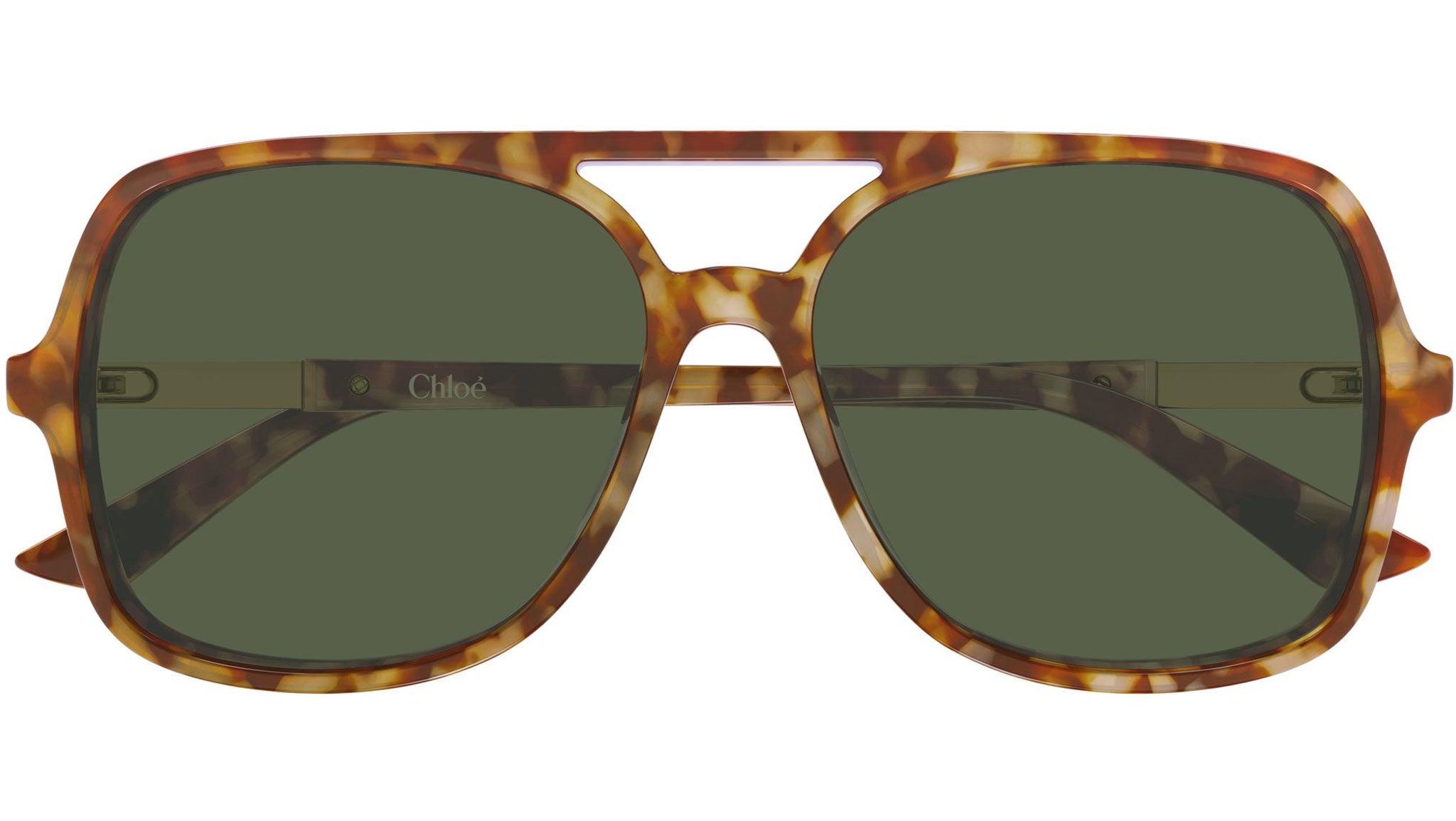 CH0364S Chloé Pilot Sunglasses 003 Havana Dark Green - eye-oo.com