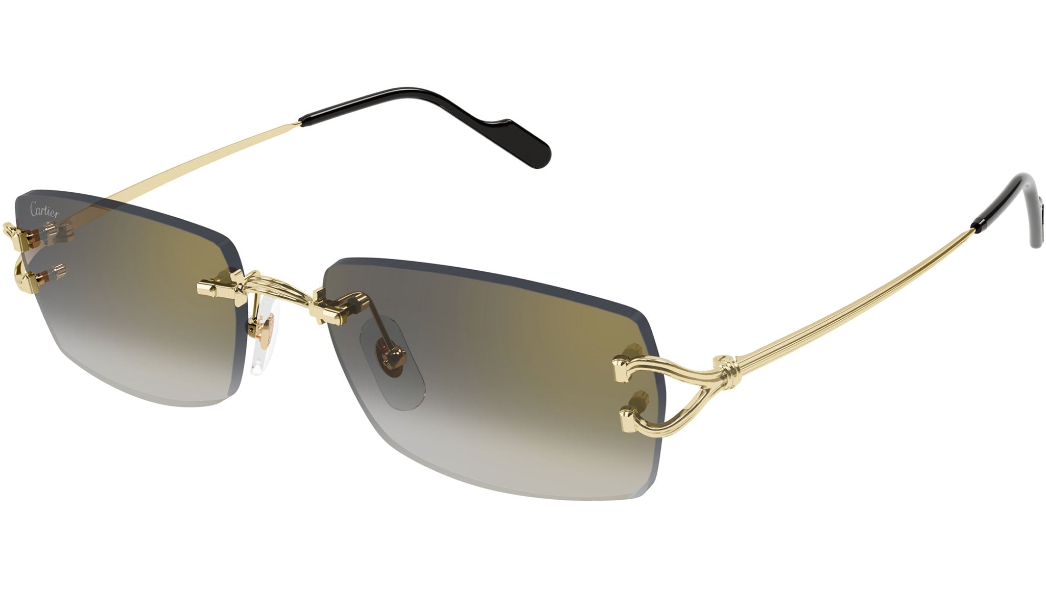 Cartier CT0550S 001 Sunglasses Gold Gold Grey - eye-oo.com