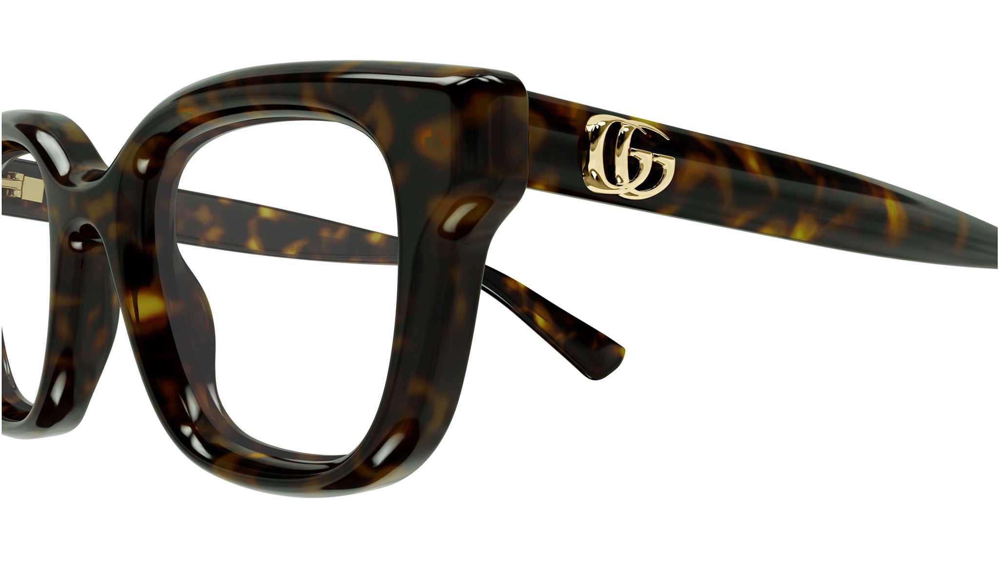 Gucci GG1831O Havana Rectangular Glasses - eye-oo.com