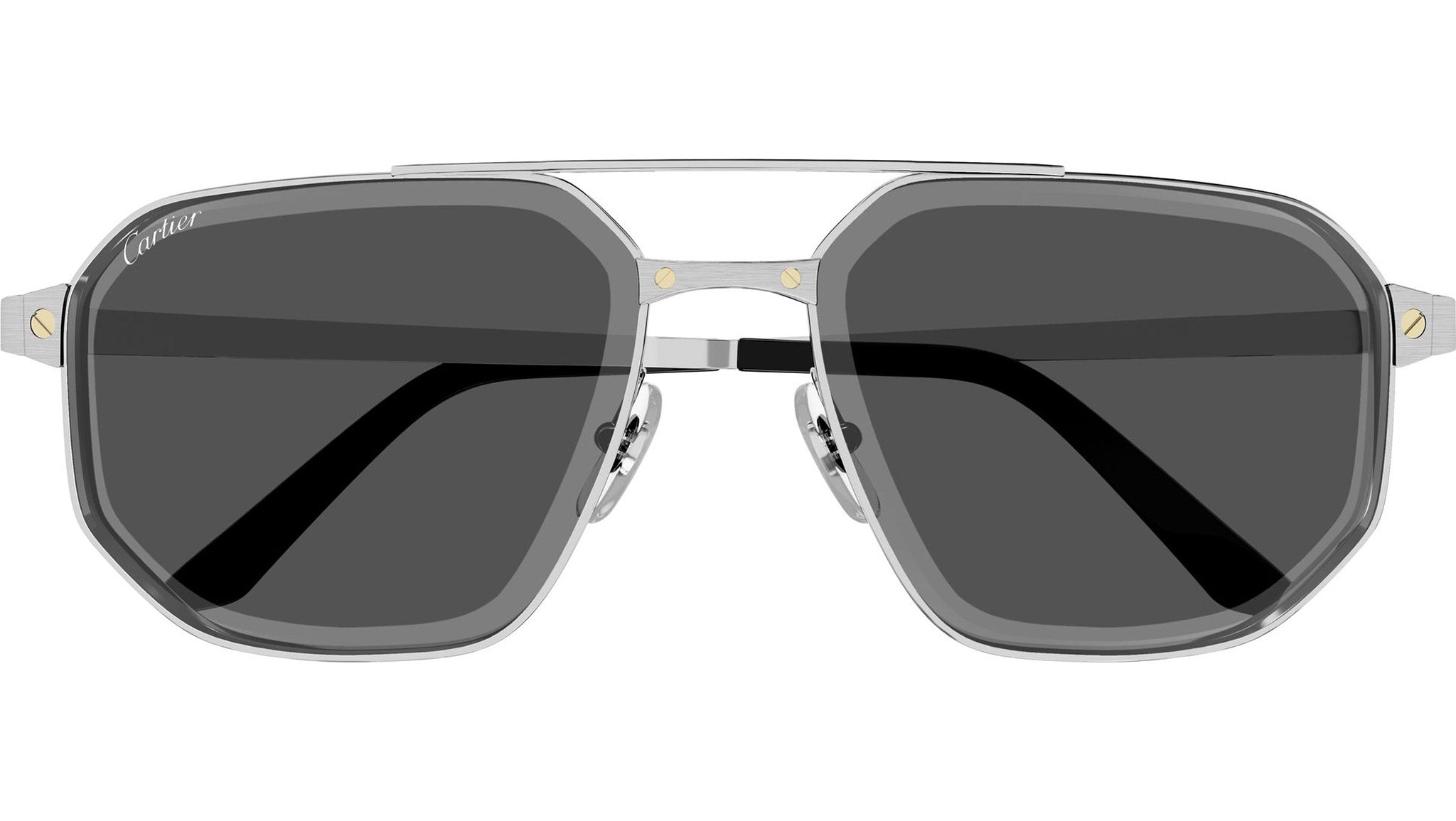 Cartier CT0462S Sunglasses 006 Shiny Silver - eye-oo.com display picture 3