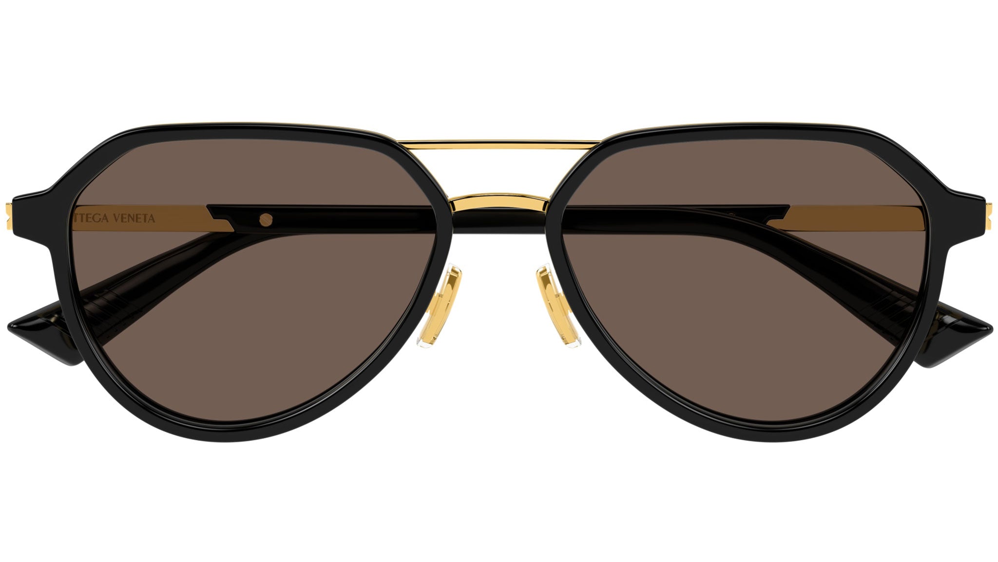 BV1373S Bottega Veneta Pilot Sunglasses 001 Solid Black - eye-oo.com