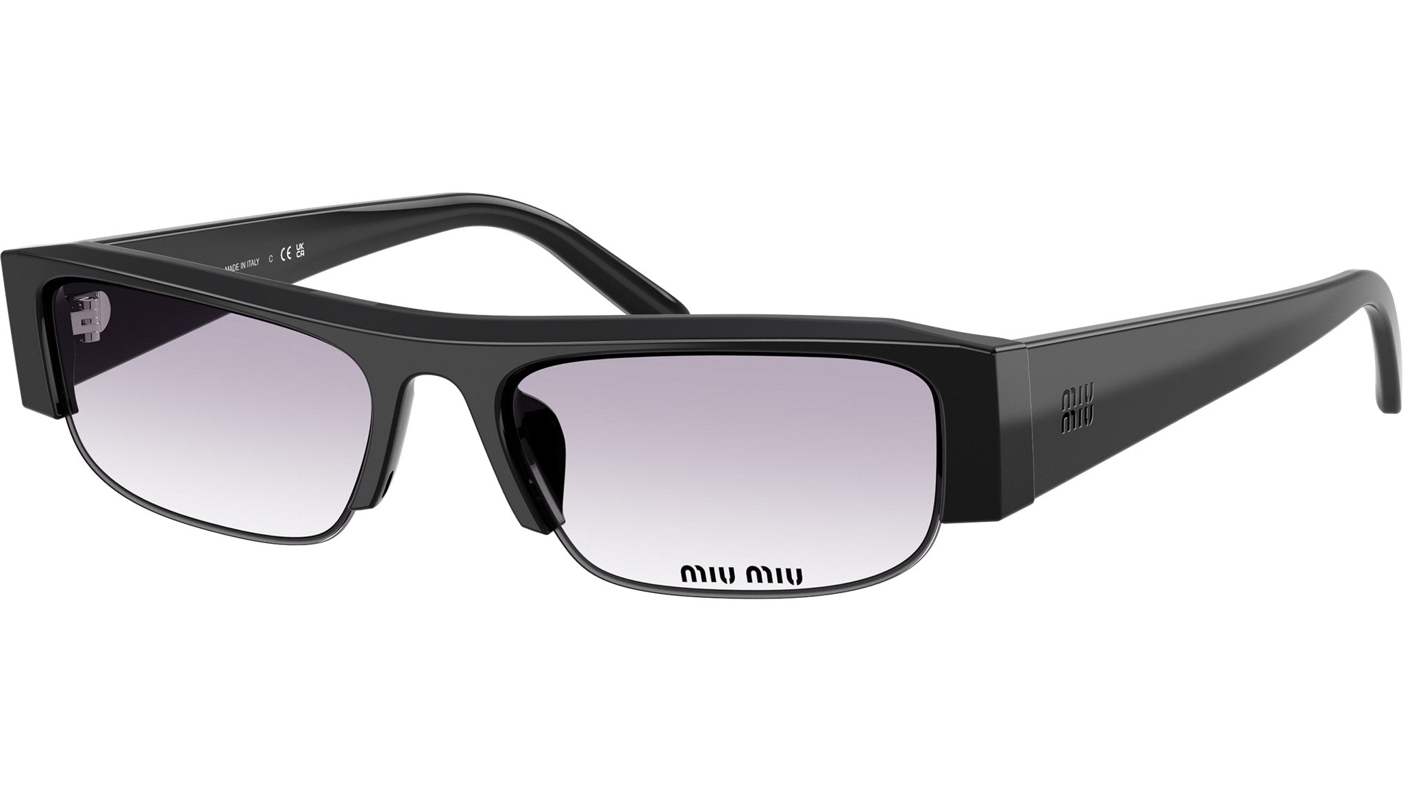 Miu Miu Black Gradient Bowline Sunglasses Miu Miu SMU10Y Rectangle Sunglasses | Fashion Eyewear US main image 2