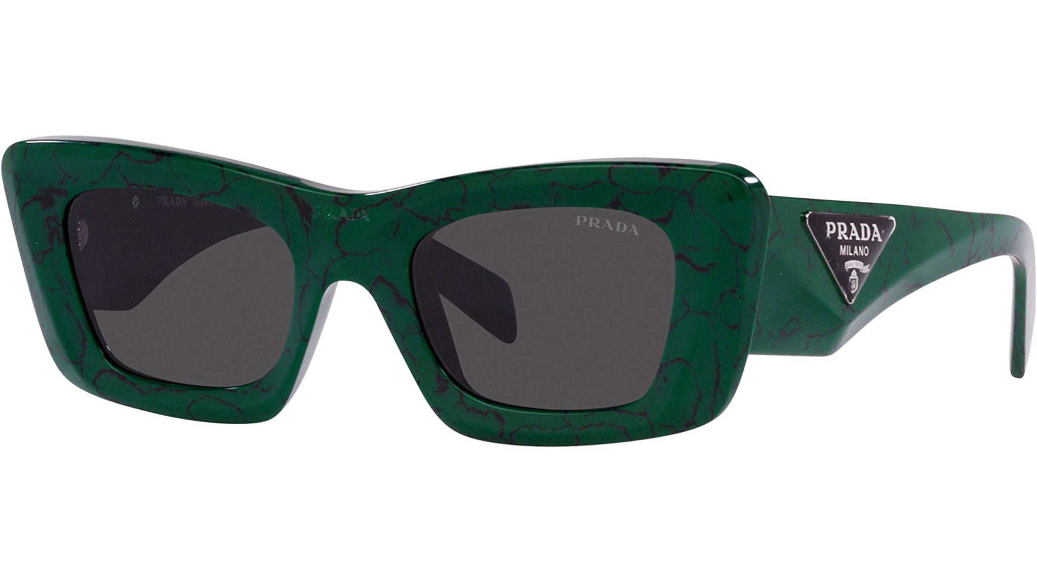 Prada Green Marble Sunglasses PR 13ZS | Grey Lens Elegance | eye