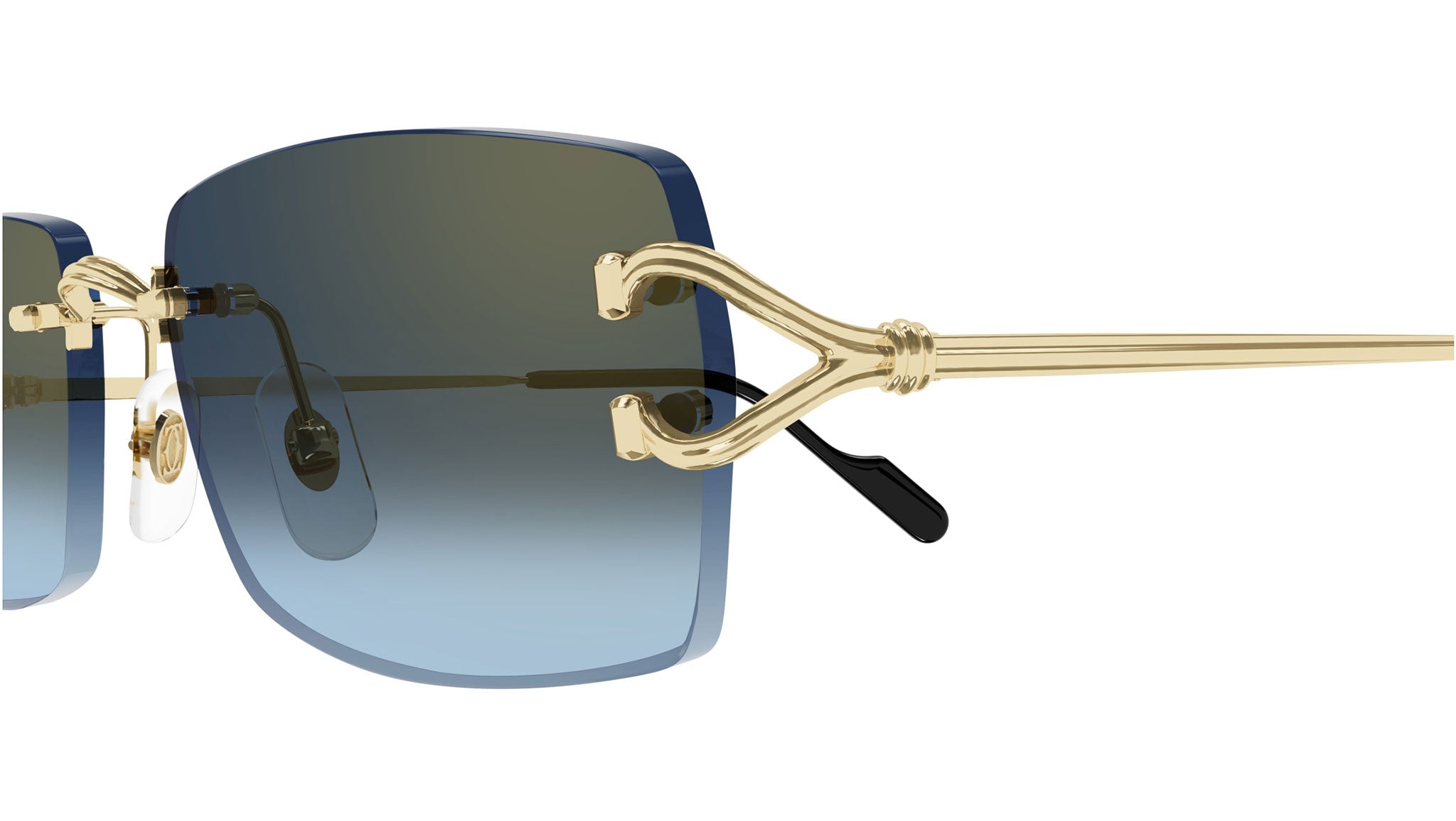 Cartier CT0550S 002 Sunglasses Shiny Gold Blue - eye-oo.com