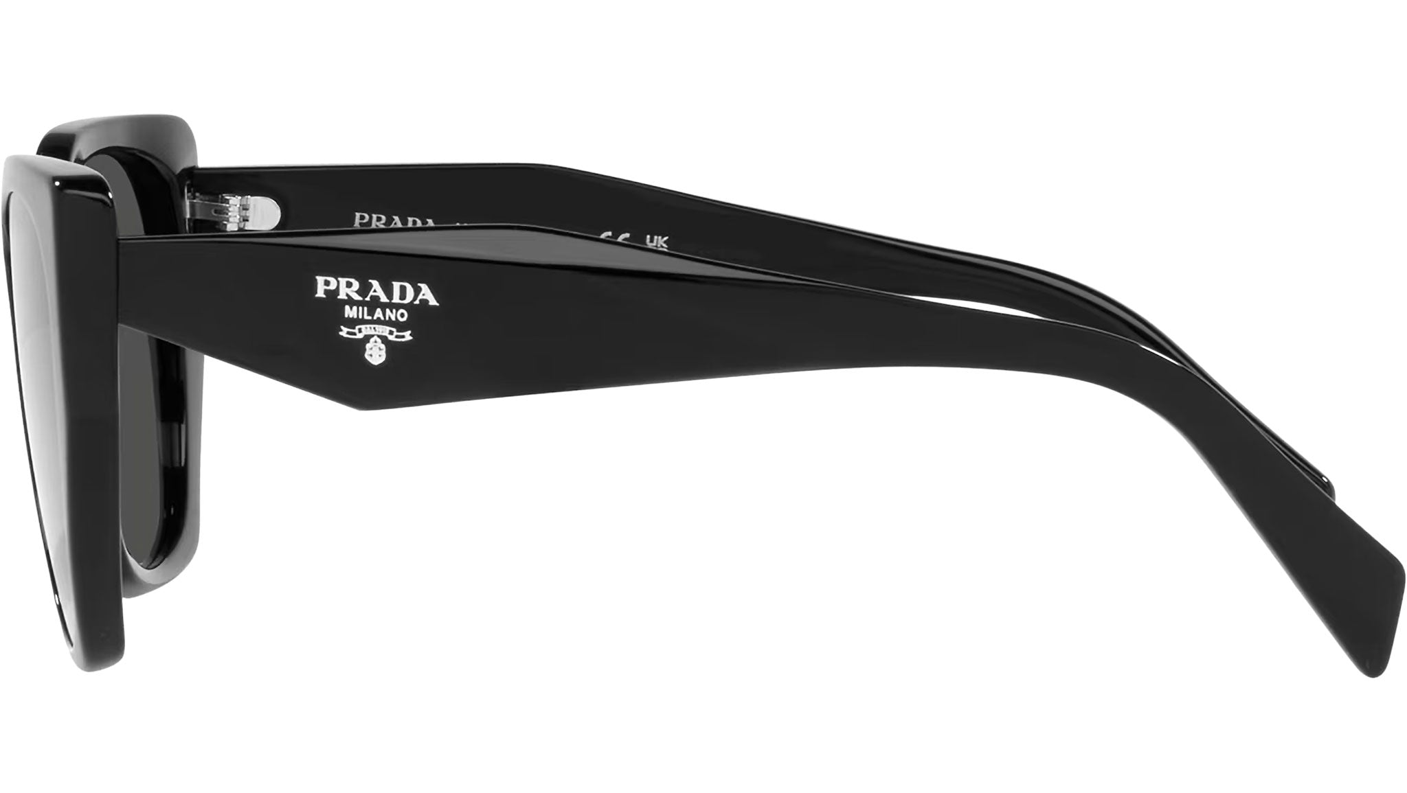 Prada Milano Black Grey 55mm Sunglasses Unisex Prada - PR 17ZSF (Low Bridge Fit) Sunglasses | Specs Collective main image 3
