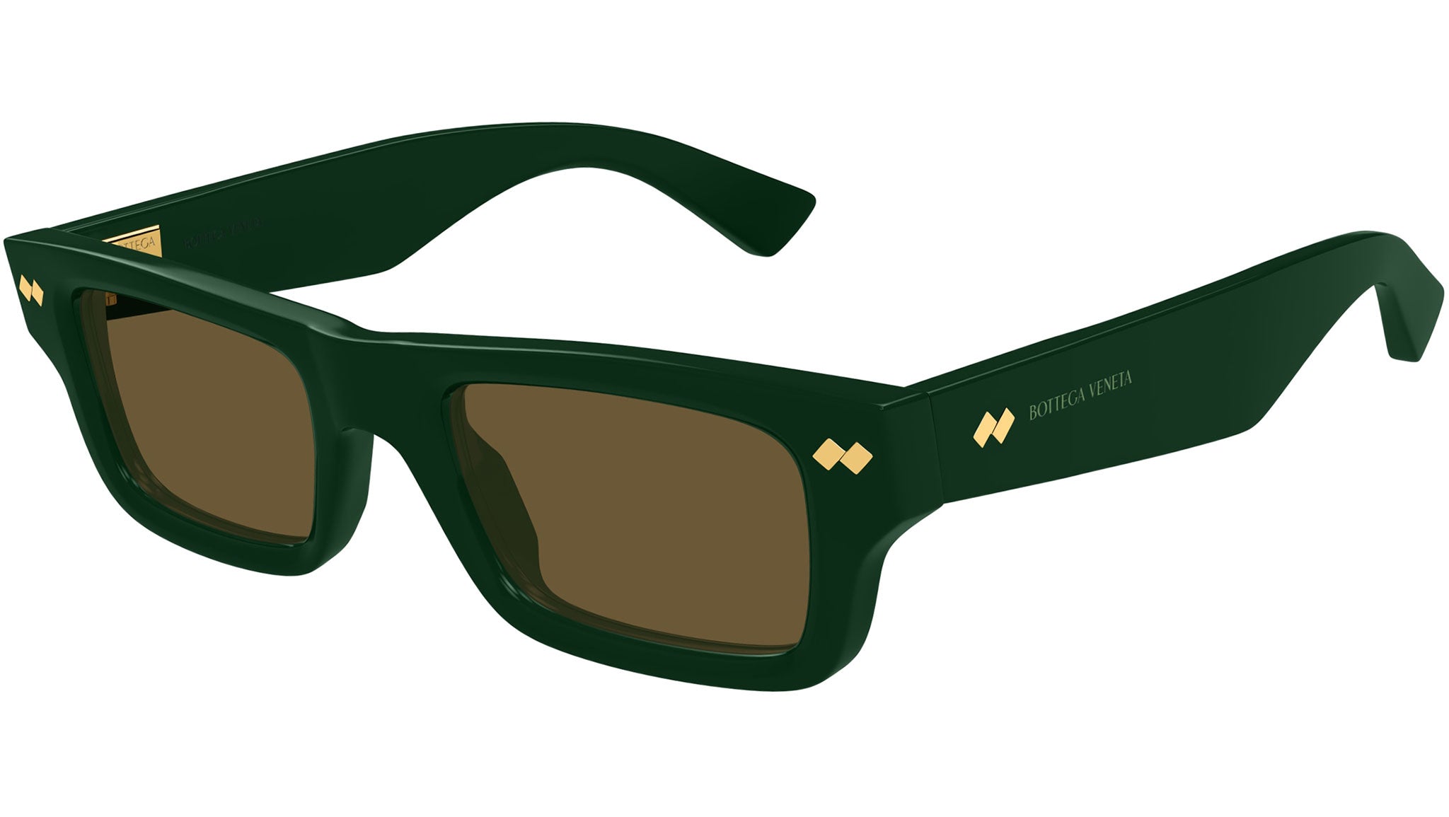 BV1351S Bottega Veneta Rectangular Sunglasses 005 Dark Green - eye