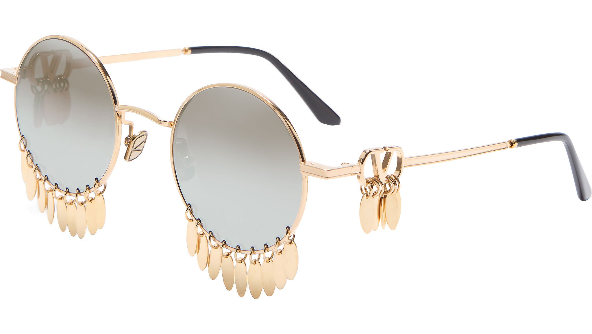 Valentino VLS-174A Sunglasses GLD-BLK Light Gold - eye-oo.com