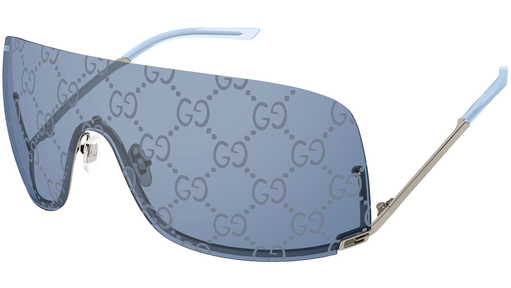 Gucci GG1560S 003 Grey Blue Shield Sunglasses - eye-oo.com