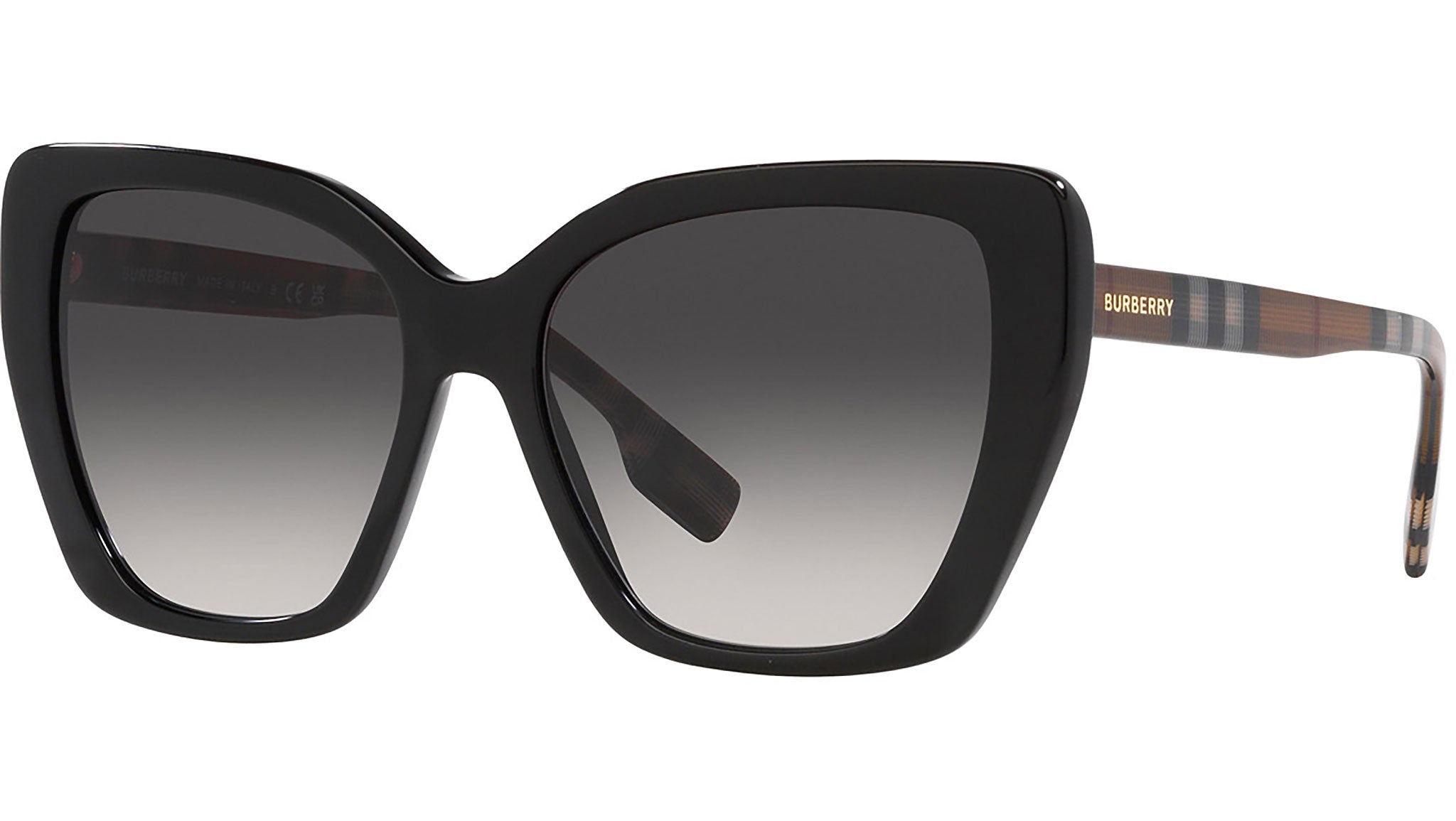 Burberry BE4366 40418G Tamsin Sunglasses Black Cat Eye Frame, Grey Lenses New BURBERRY BE4366 40418G Black/Gradient Grey 55-16-140  main image 2