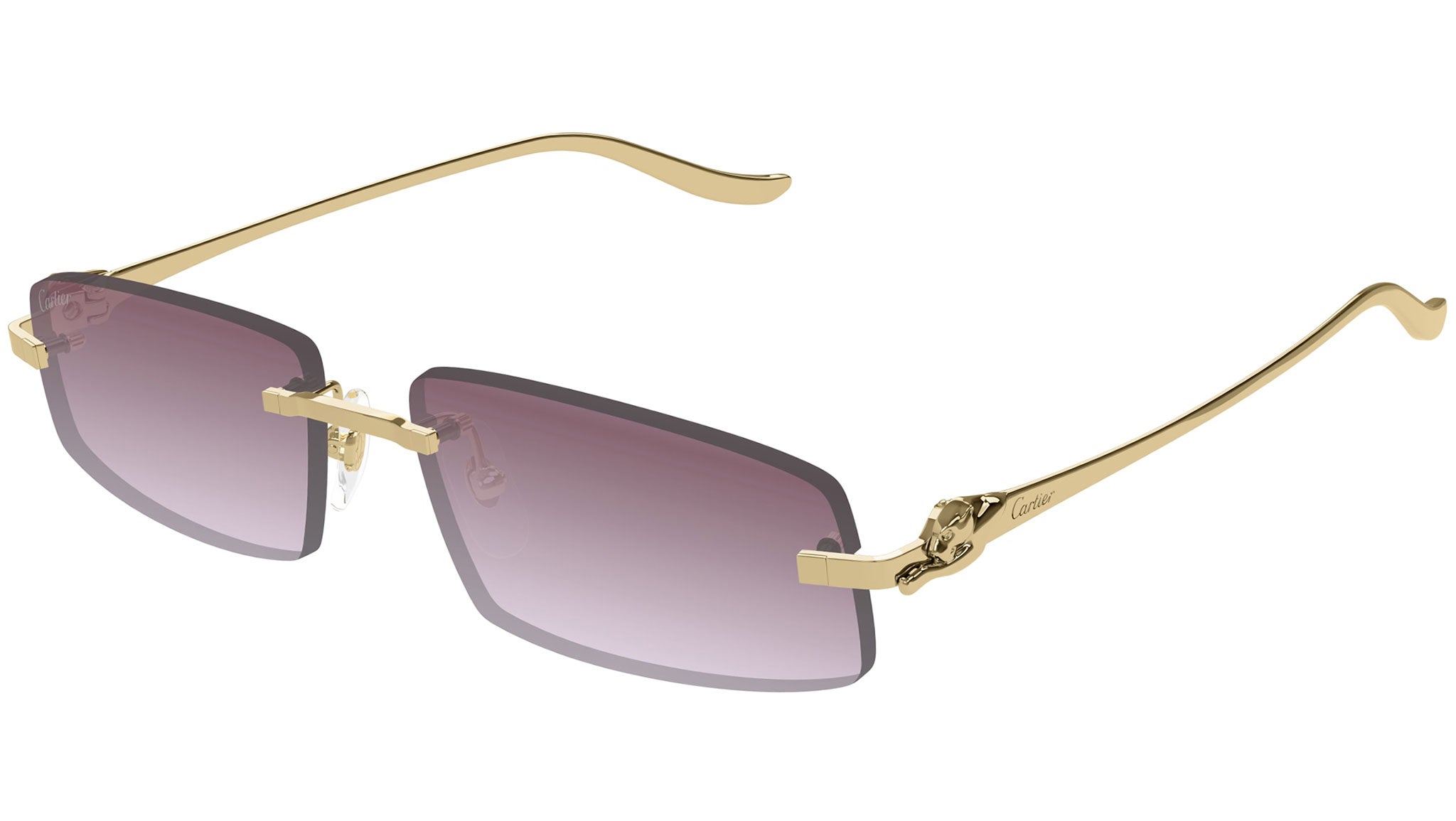 must de Cartier ゴールドサングラス ケース付き Cartier Première CT0534S Sunglasses 001 Gold Gold - eye-oo.com