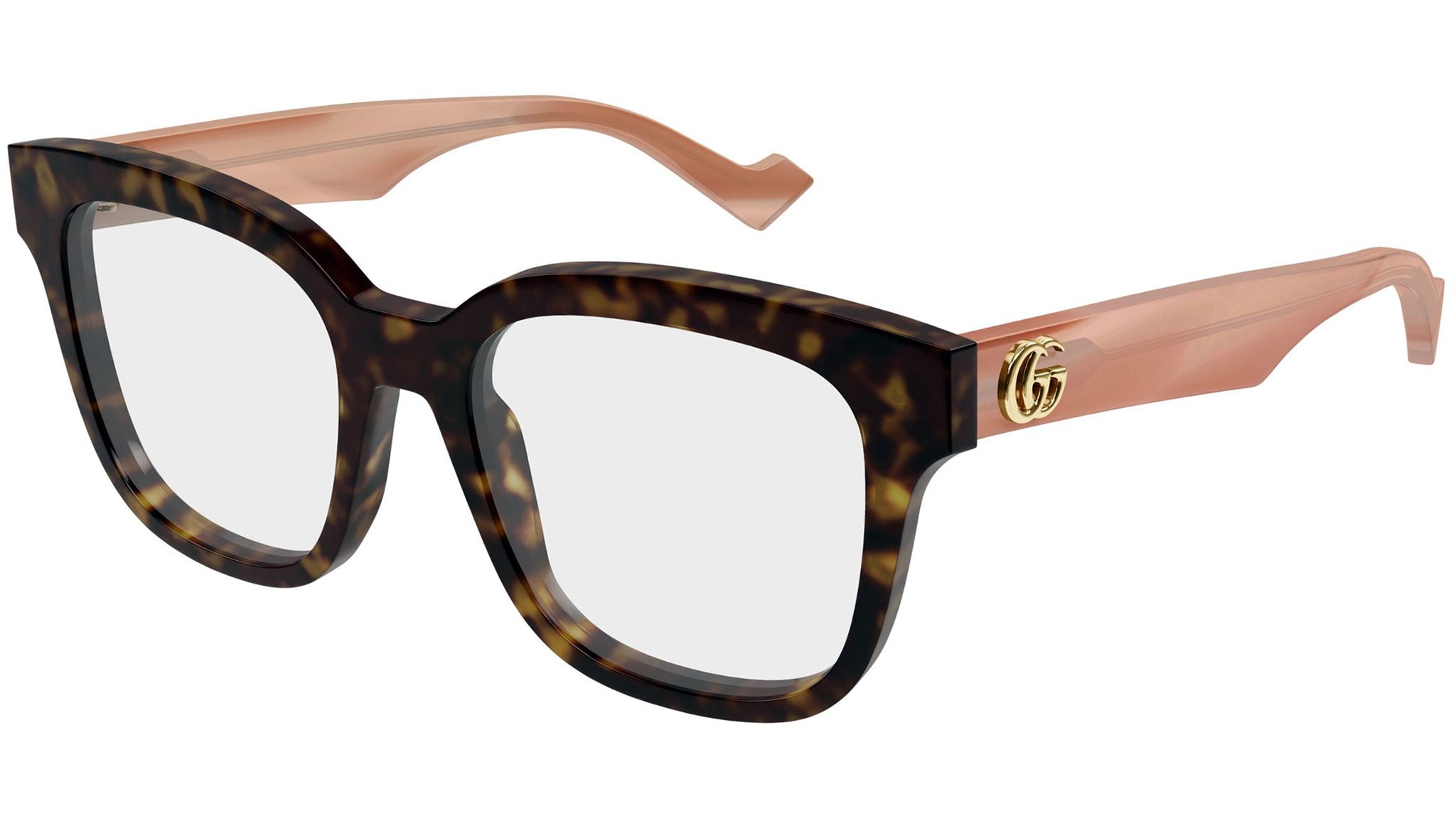 Gucci GG0958O 014 Havana Pink Rectangular Glasses - eye-oo.com