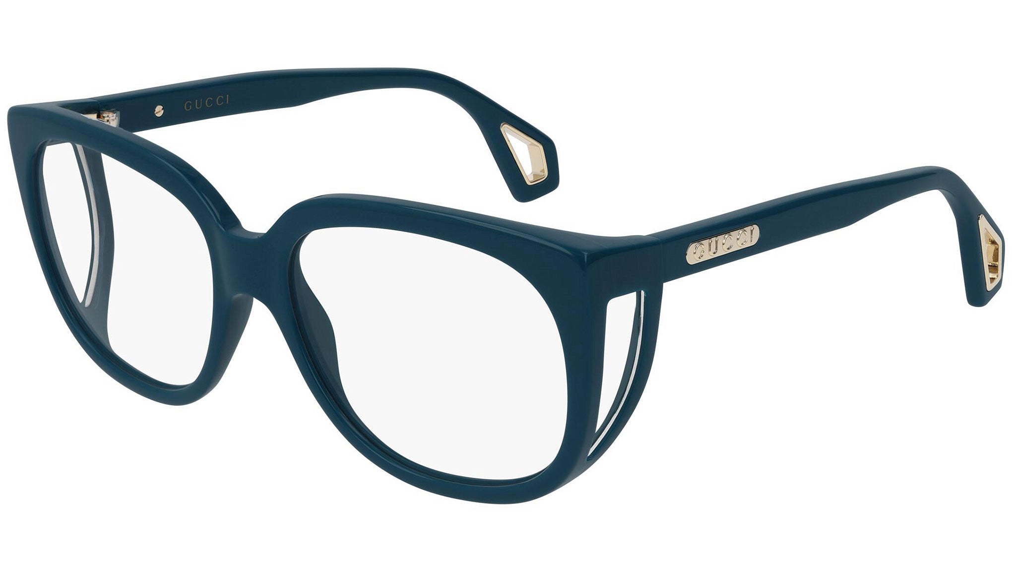 Gucci GG0470O 003 Blue Rectangular Glasses - eye-oo.com