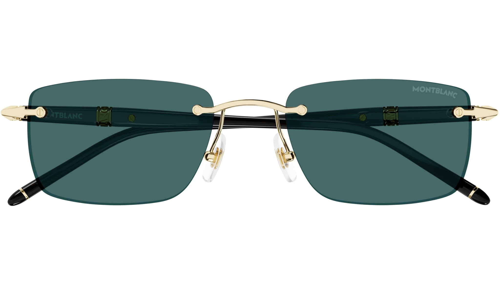 MB0344S Montblanc Rectangular Sunglasses 006 Gold - eye-oo.com