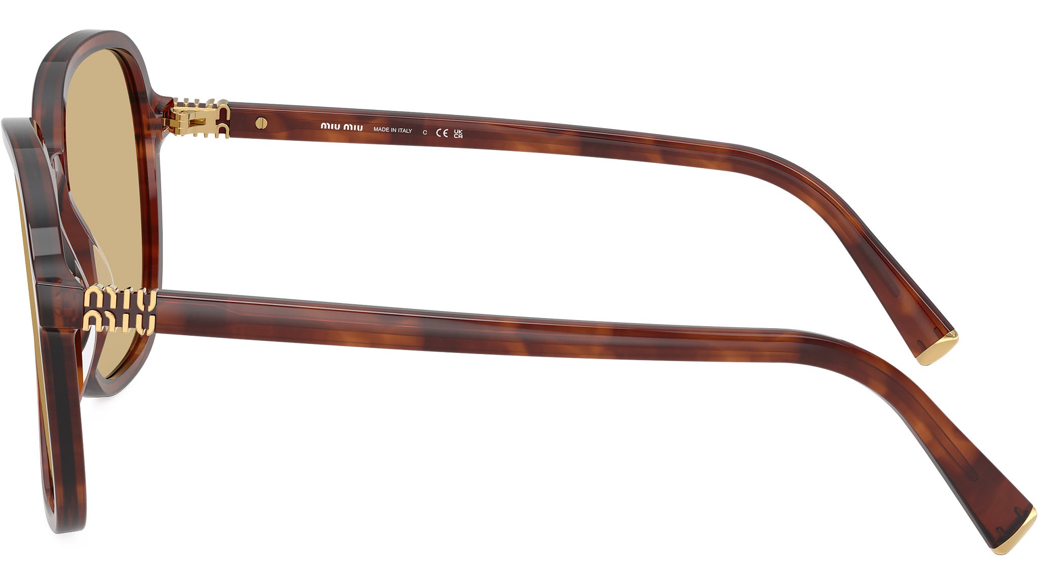 Miu Miu MUB01S Sunglasses 26E10R Striped Tobacco - eye-oo.com